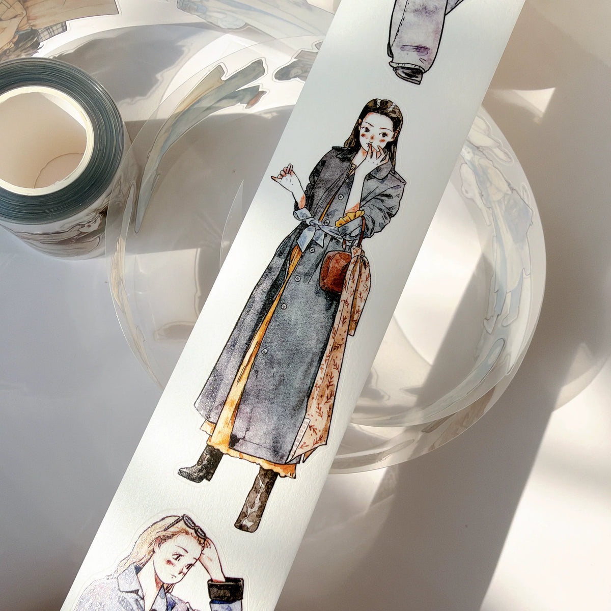 Kaixiaoxun Vol14【Early Autumn】 Pre-Cut Long Loop Washi/Matte PET Tape for Scrapbook Supplies,Junk Journal Supplies