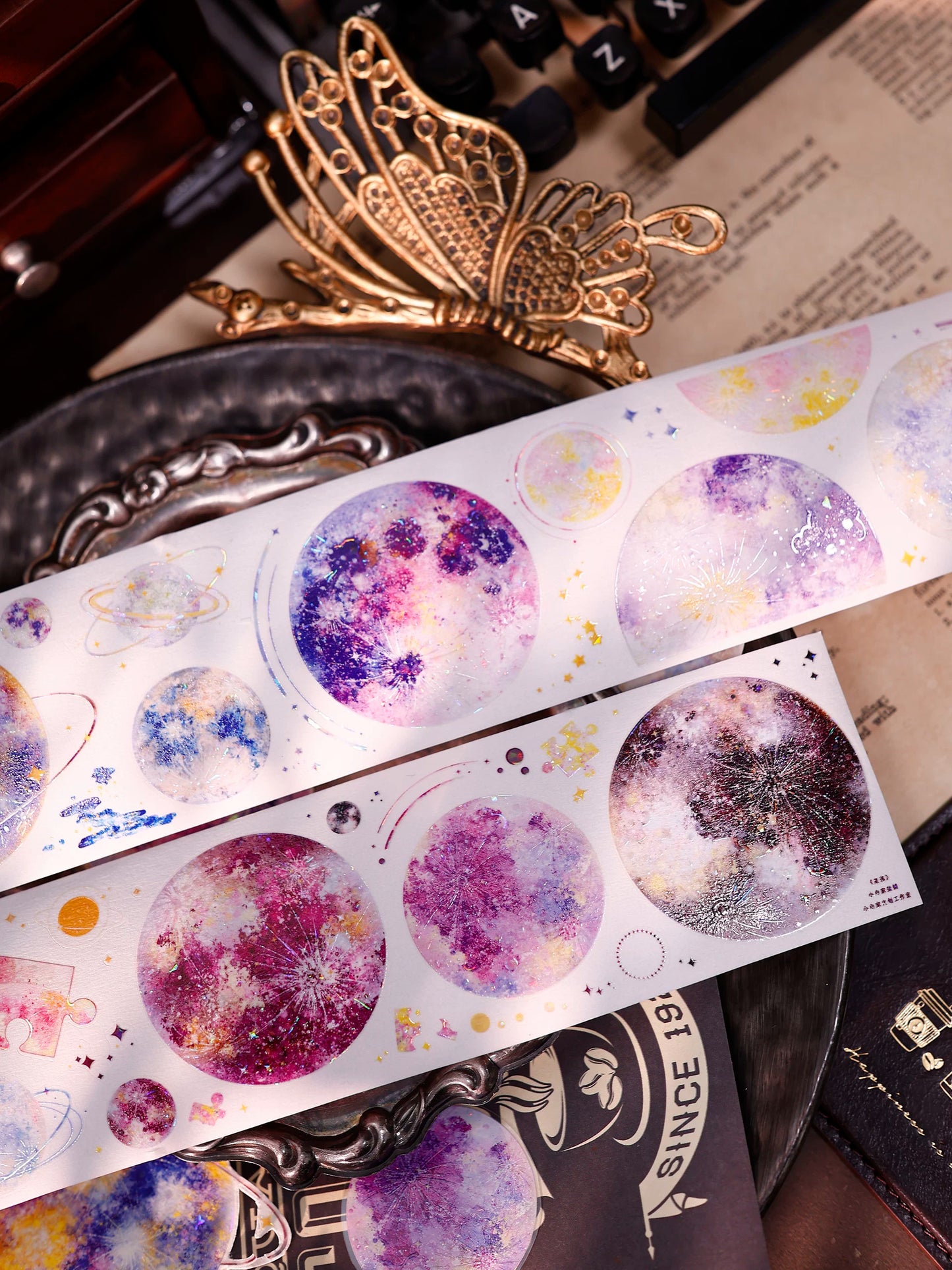 XiaoBaiJia【Starfall】Pre-cut Dream Planet Orginal Design Washi Pet Tape Light Retro Stickers