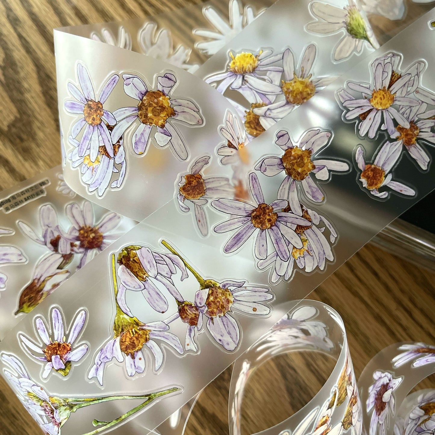 Seahorse Forest Vol7【A41#Wild Purple Flower】Original Design Pre-Cut Floral Washi/PET Tape Stickers,for Scrapbook Supplies,Journaling,Junk Journal,Bullet Journal,Planner Stickers