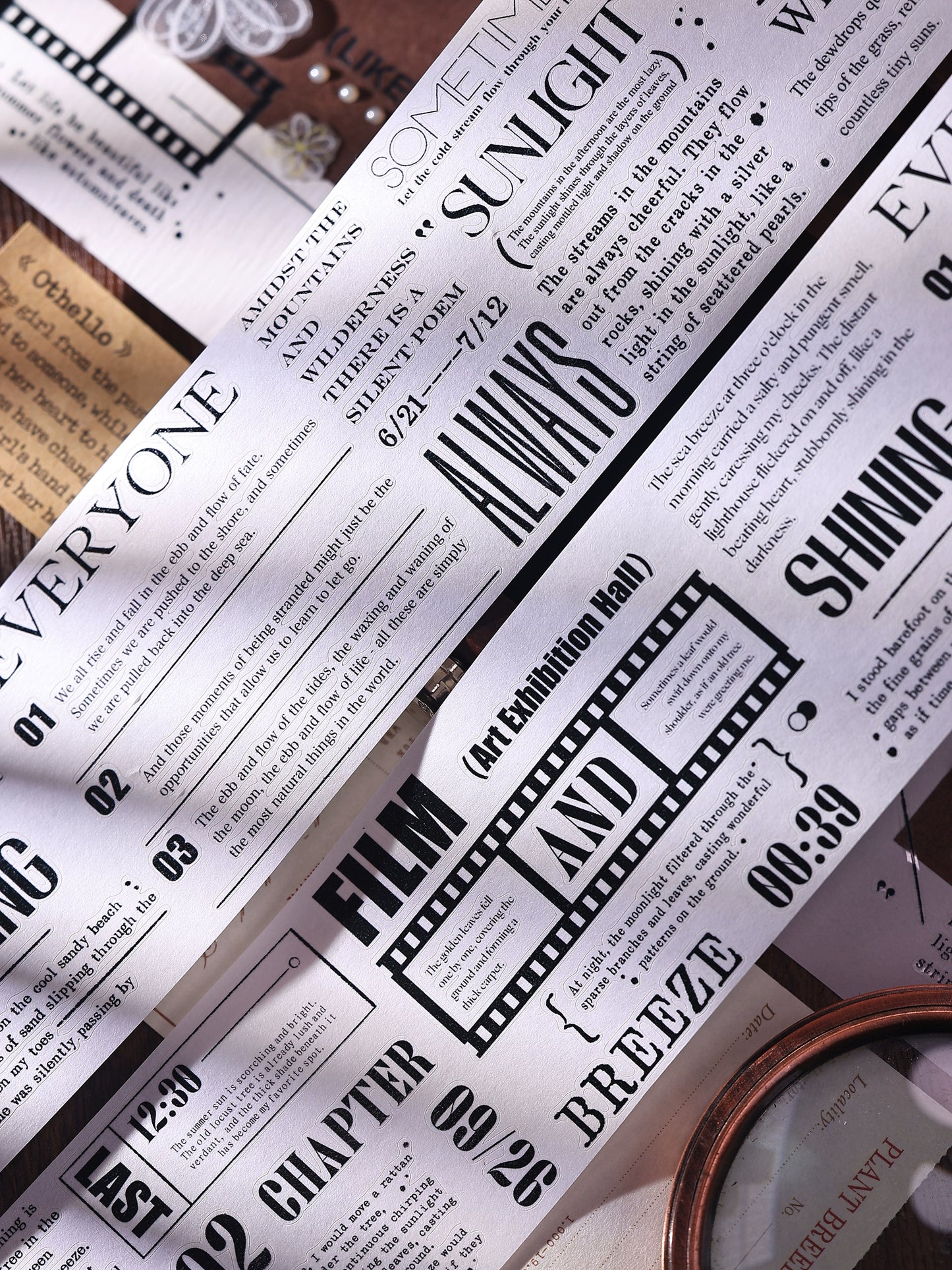 XiaoBaiJia【Paragraph】Light Retro Orginal Design Washi Pet Tape Landscape Stickers