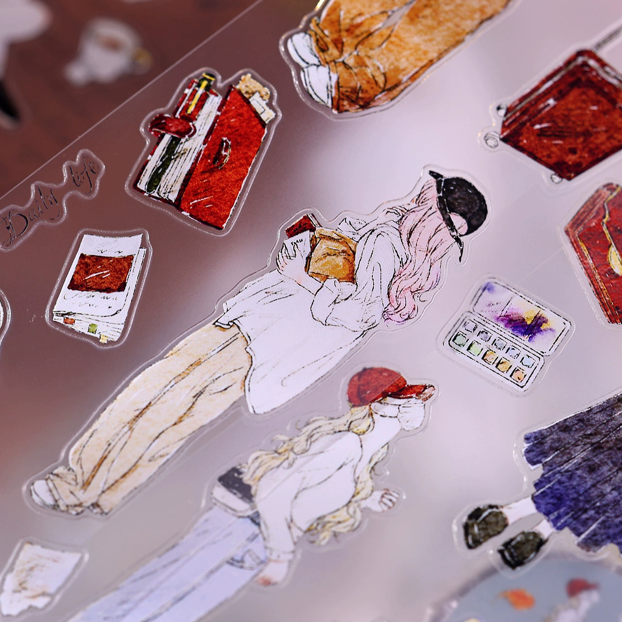 XiaoBaiJia Minimalist Style【Free Wind】Light Retro Orginal Design Washi Pet Tape Landscape Stickers