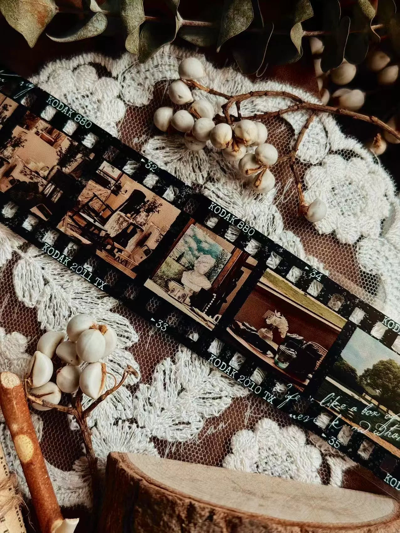 Linlanxi【Memories of Time】Original Washi/Pet Tape New Retro Life Old Film Series Decorative Tape Long Loop Full Roll