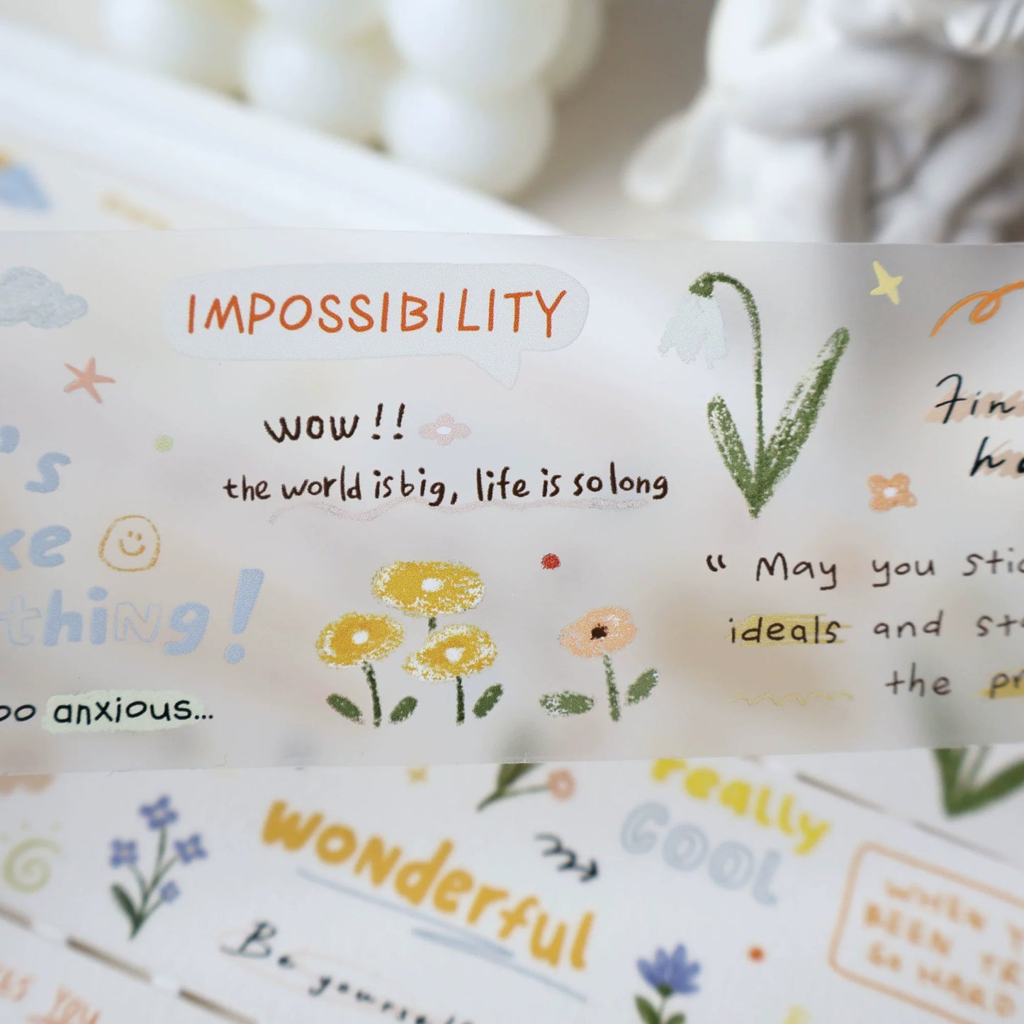 YiEr Minimalist Style Vol3【Handwritten Manuscript】Light Retro Orginal Design Washi Pet Tape Landscape Stickers