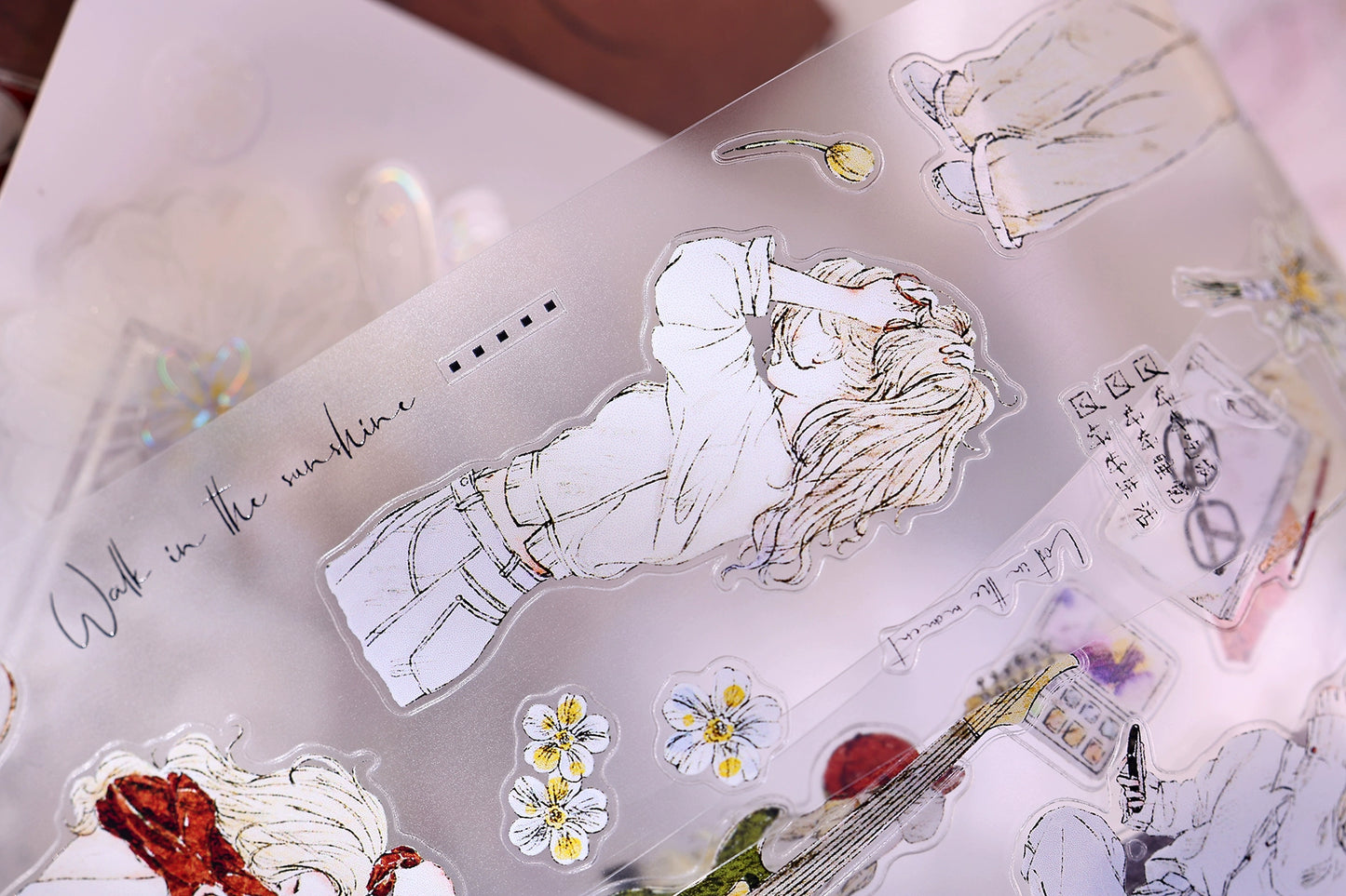 XiaoBaiJia Minimalist Style【Free Wind】Light Retro Orginal Design Washi Pet Tape Landscape Stickers