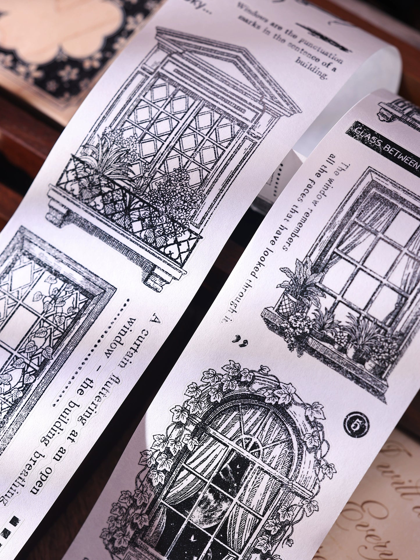 XiaoBaiJia【Window】Light Retro Orginal Design Washi Pet Tape Landscape Stickers