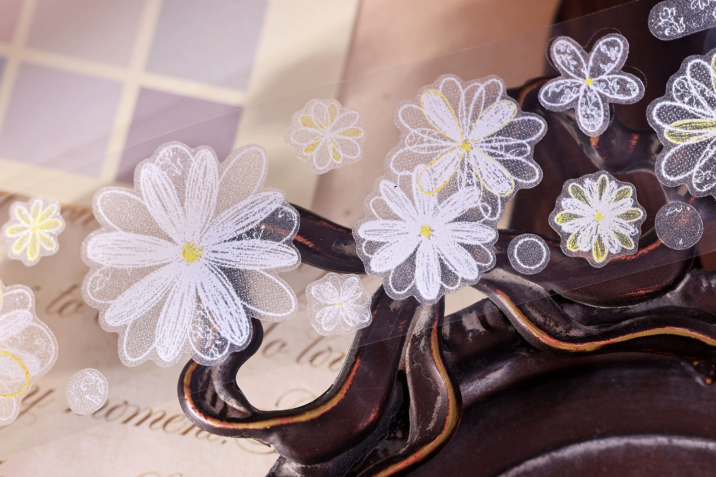 XiaoBaiJia【Cappuccino&White Dream Island】Light Retro Orginal Design Washi Pet Tape Landscape Stickers