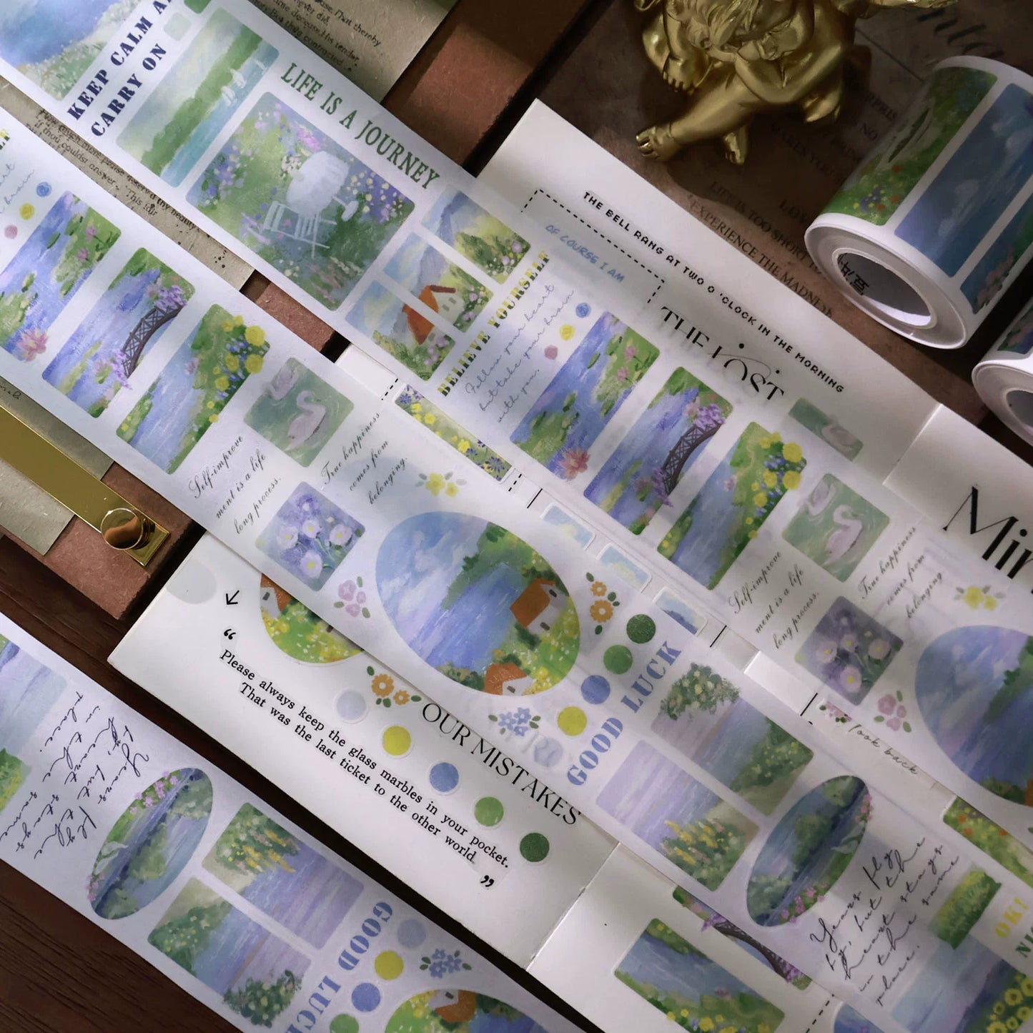 YiEr Minimalist Style Vol4【Artistic Language】Pre-cut Light Retro Orginal Design Washi Pet Tape Landscape Stickers