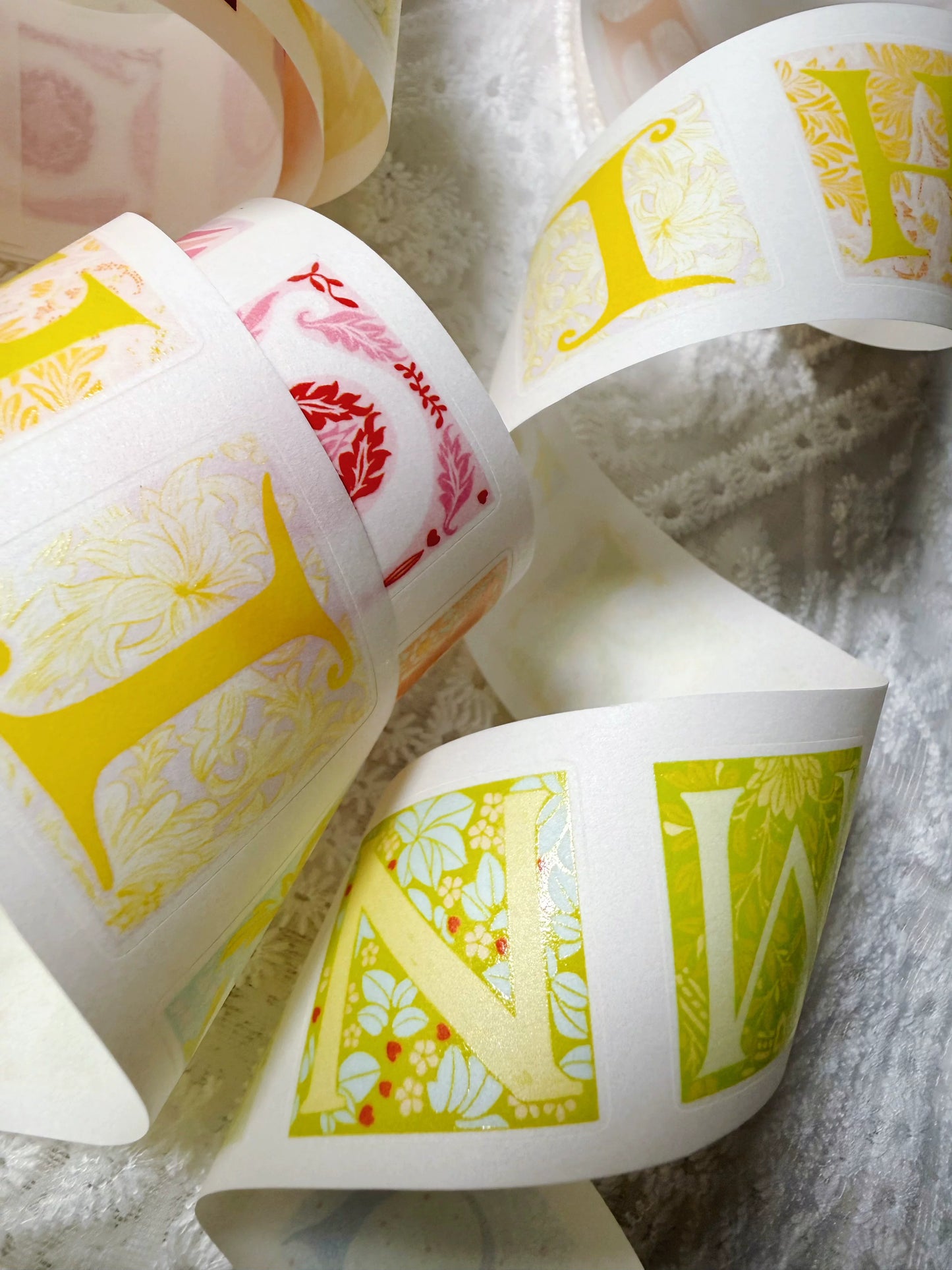 ZaoZao Vol4【Botanical Letter Set】Original Design Kiss-Cut Washi PET Tape Stickers,for Scrapbook Supplies,Journaling,Junk Journal,Bullet Journal,Planner Stickers