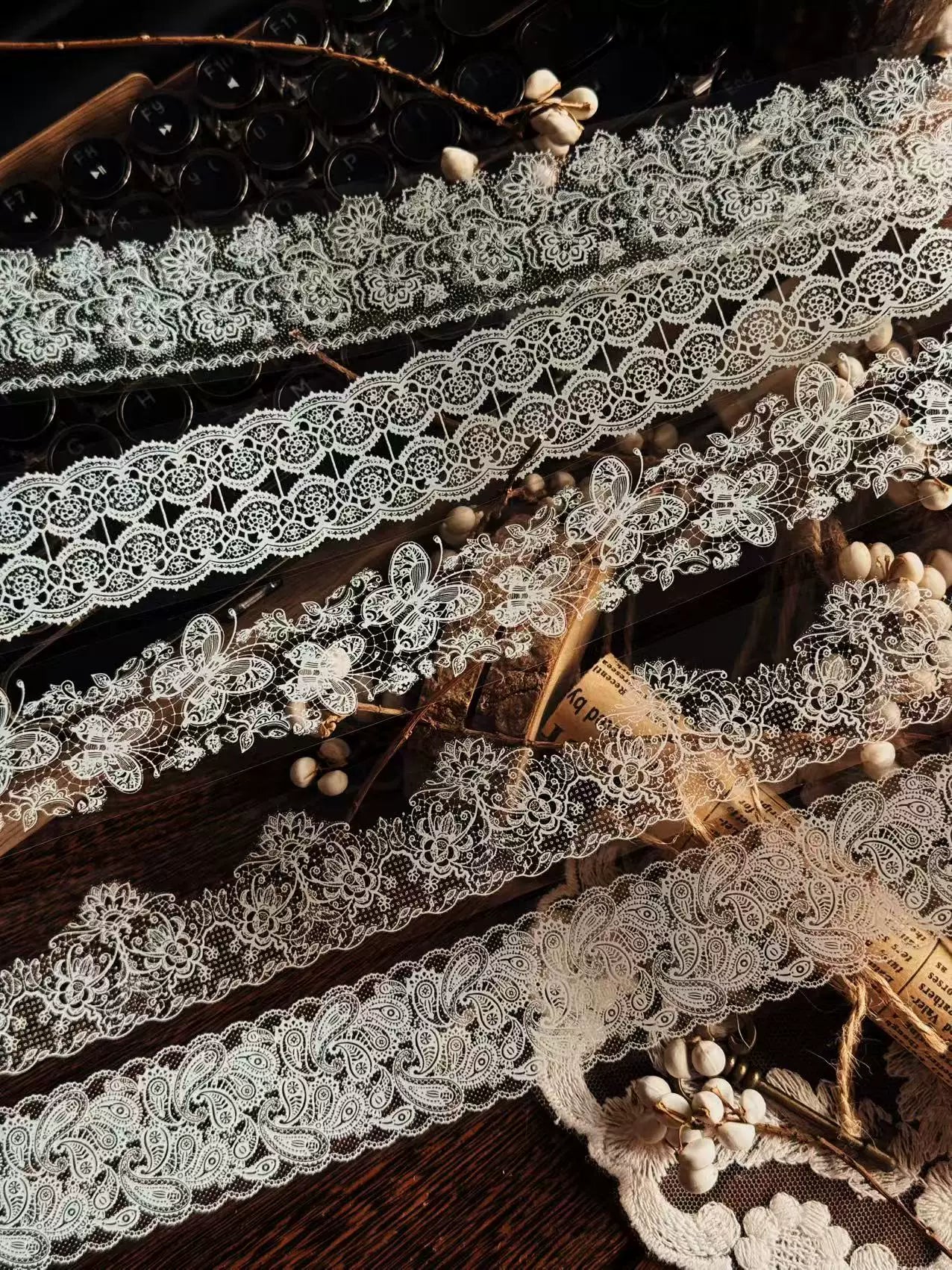 Linlanxi Vol13【Vintage Lace Trim】Original Design Retro Broken Paper Bookkeeping Washi Pet Tape