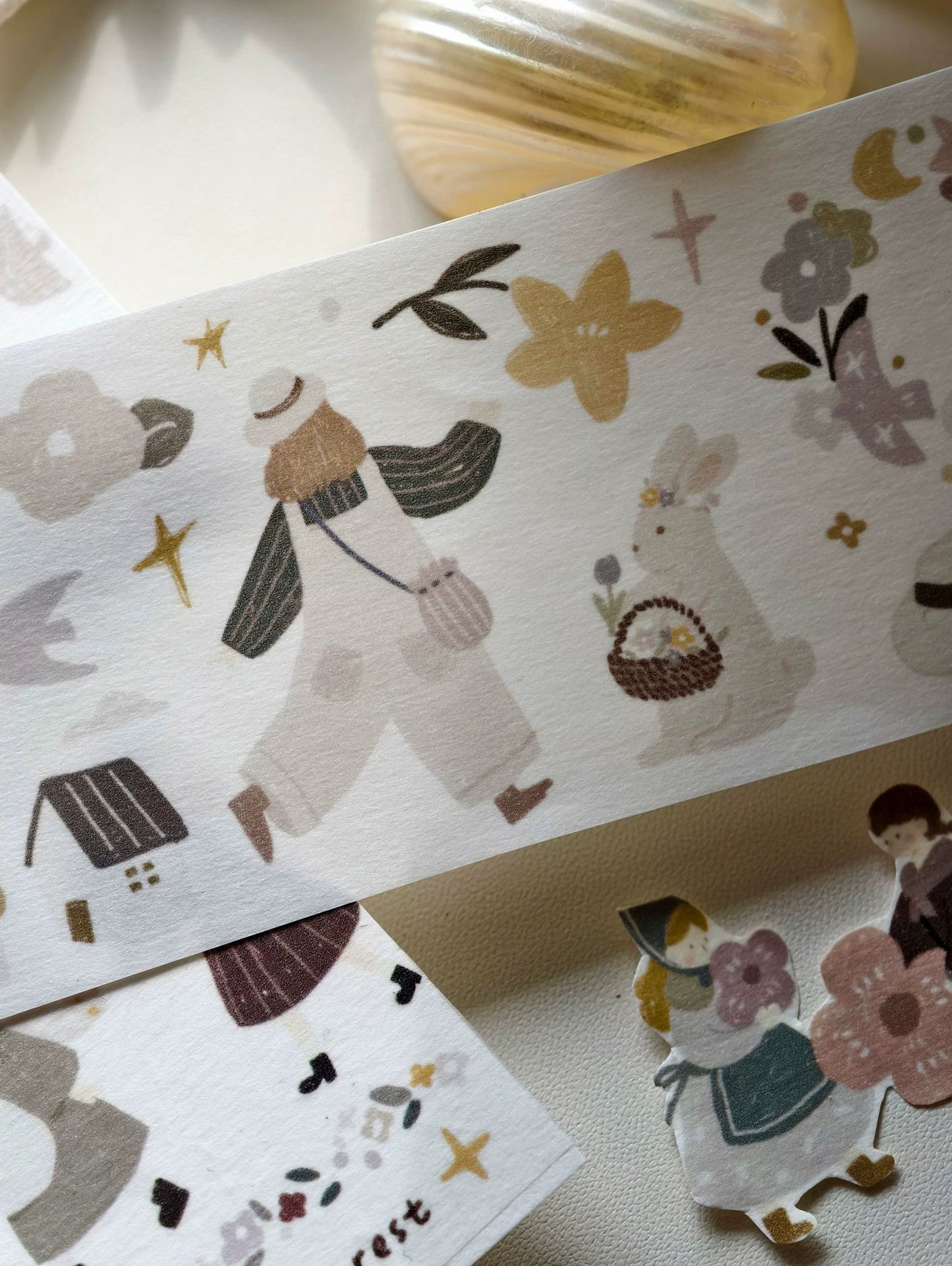 YiEr Minimalist Style Vol3【Field Afternoon Tea】Light Retro Orginal Design Washi Pet Tape Landscape Stickers
