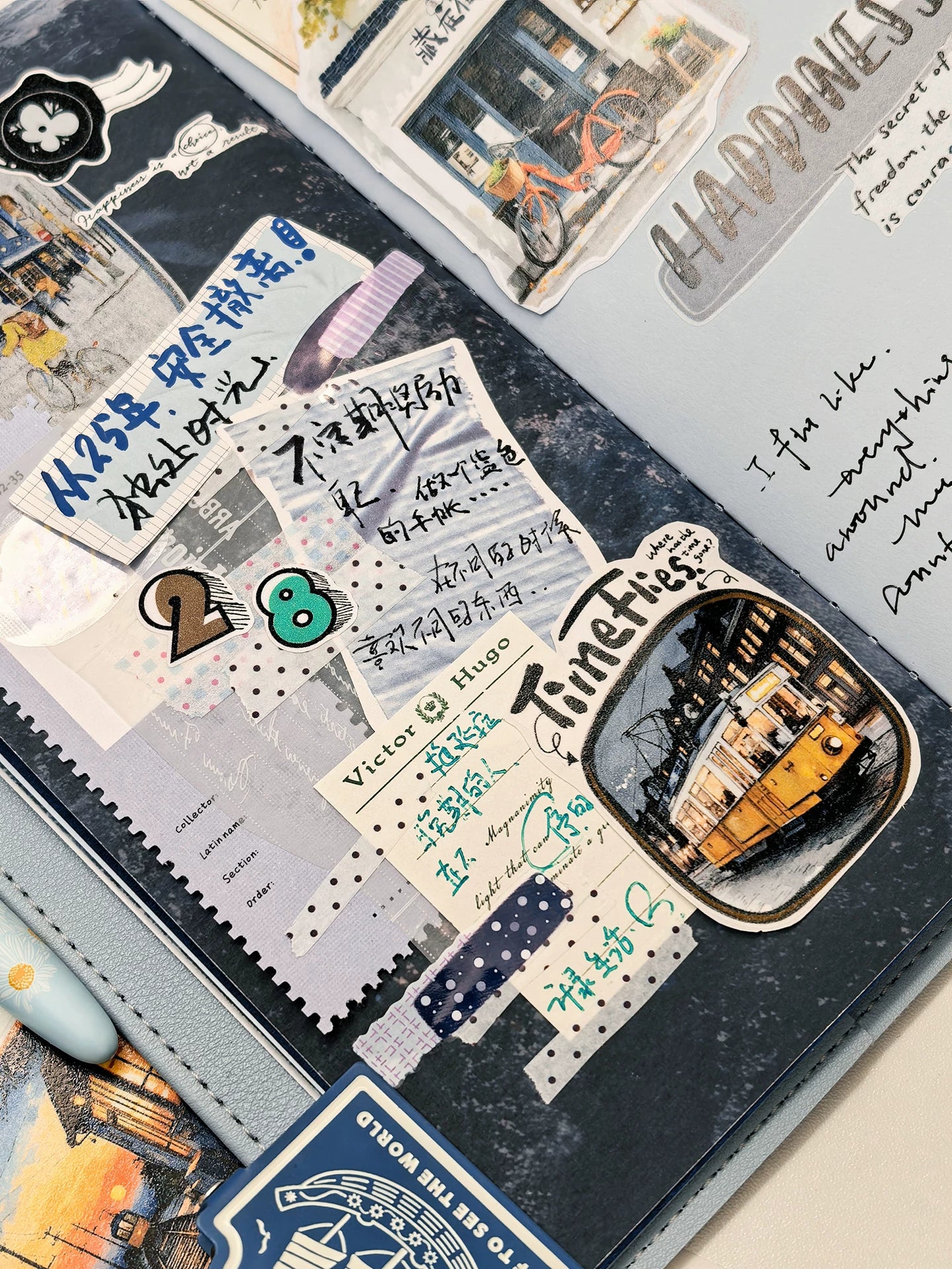 Wait Studio【Time Scale】 Pre-cut Light Retro Text Washi/PET Tape