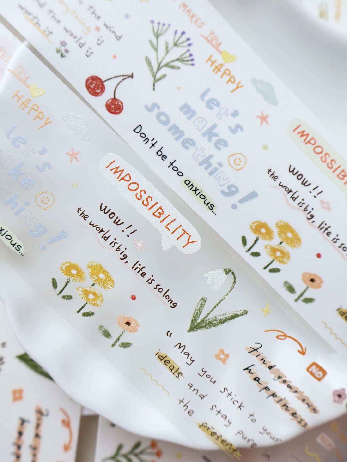 YiEr Minimalist Style Vol3【Handwritten Manuscript】Light Retro Orginal Design Washi Pet Tape Landscape Stickers