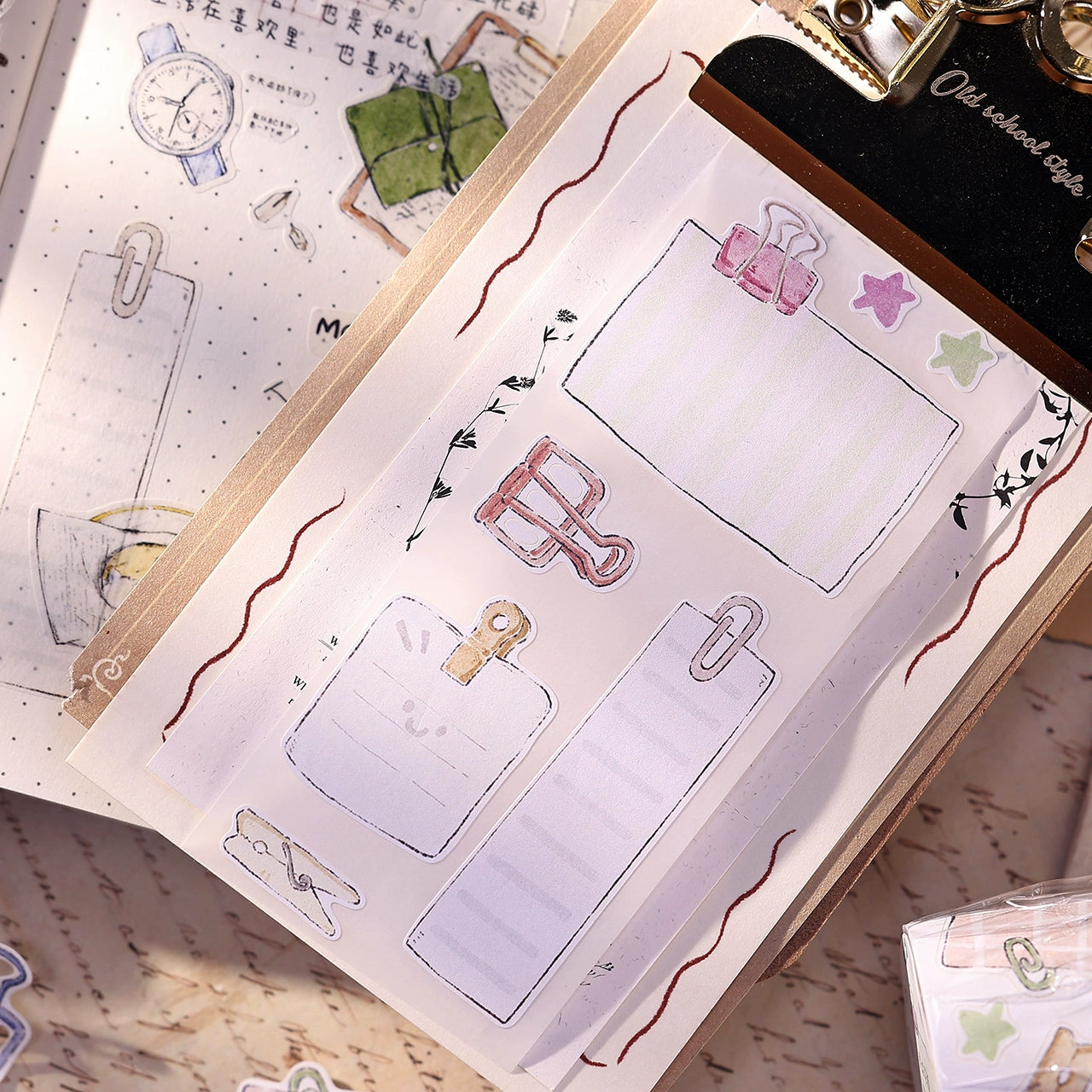 XiaoBaiJia Minimalist Style【Pinch Something】Clips Orginal Design Washi Pet Tape Landscape Stickers
