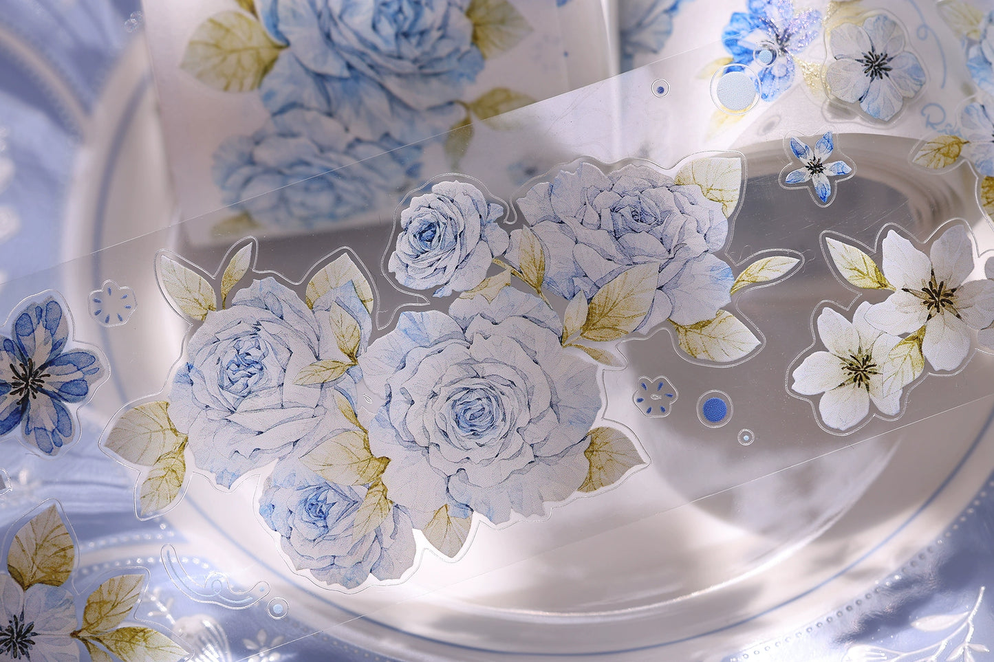 XiaoBaiJia【Jian Shi Blue】Light Retro Orginal Design Washi Pet Tape Landscape Stickers