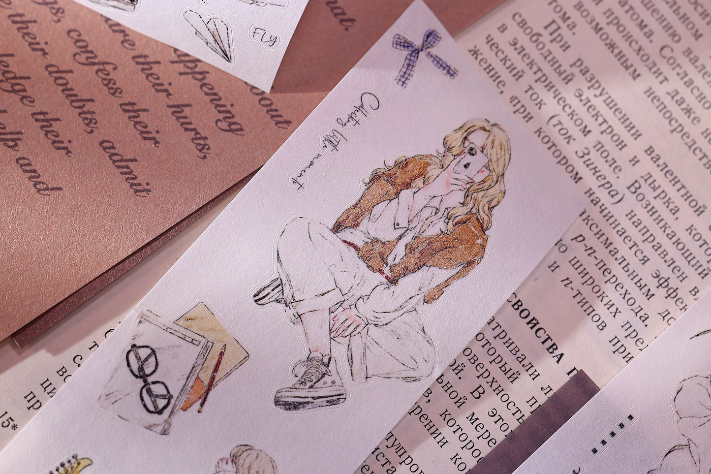 XiaoBaiJia Minimalist Style【Free Wind】Light Retro Orginal Design Washi Pet Tape Landscape Stickers