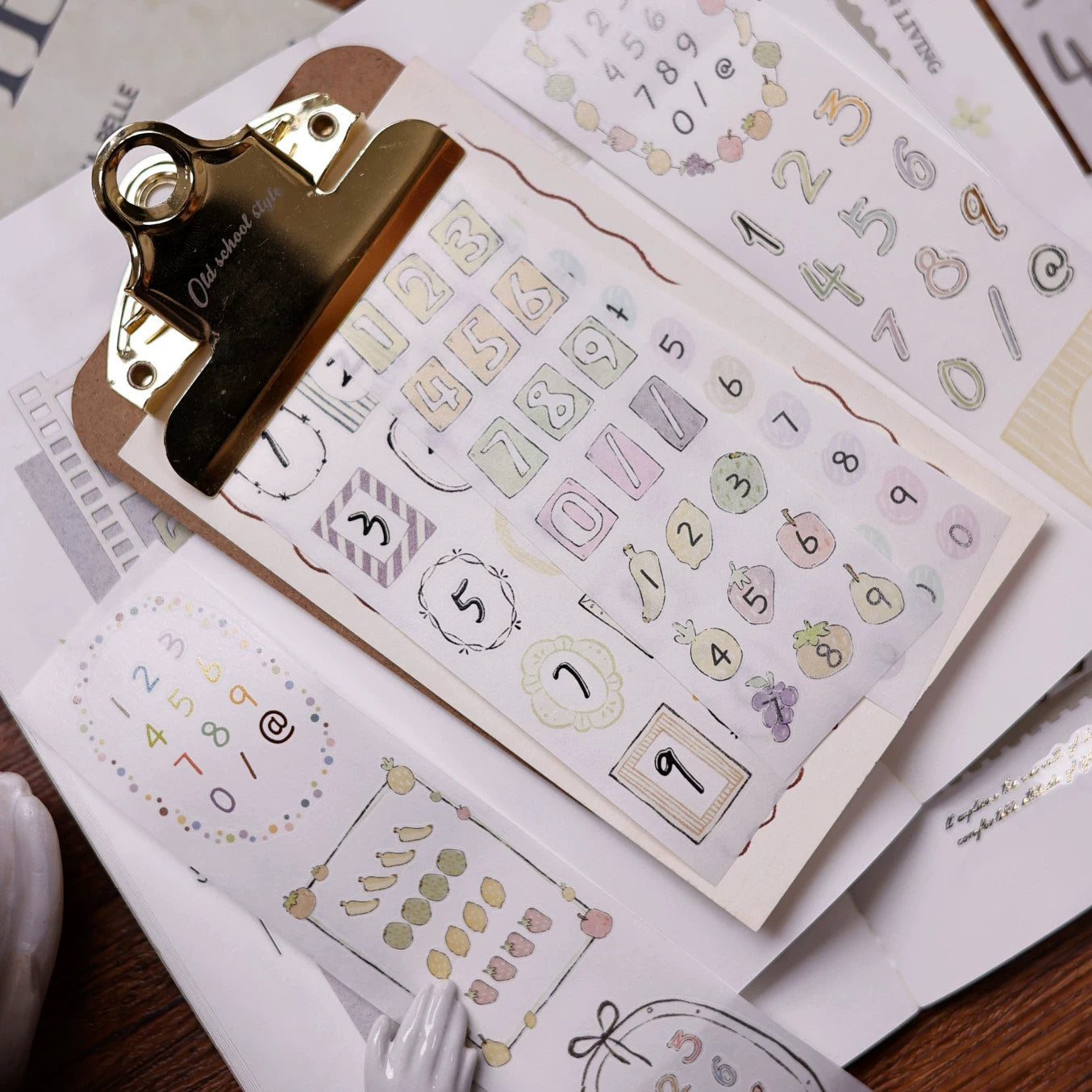 XiaoBaiJia Salt Series【Color Bar Numbers】Pre-cut Orginal Design Text Washi/Pet Tape Light Retro Stickers