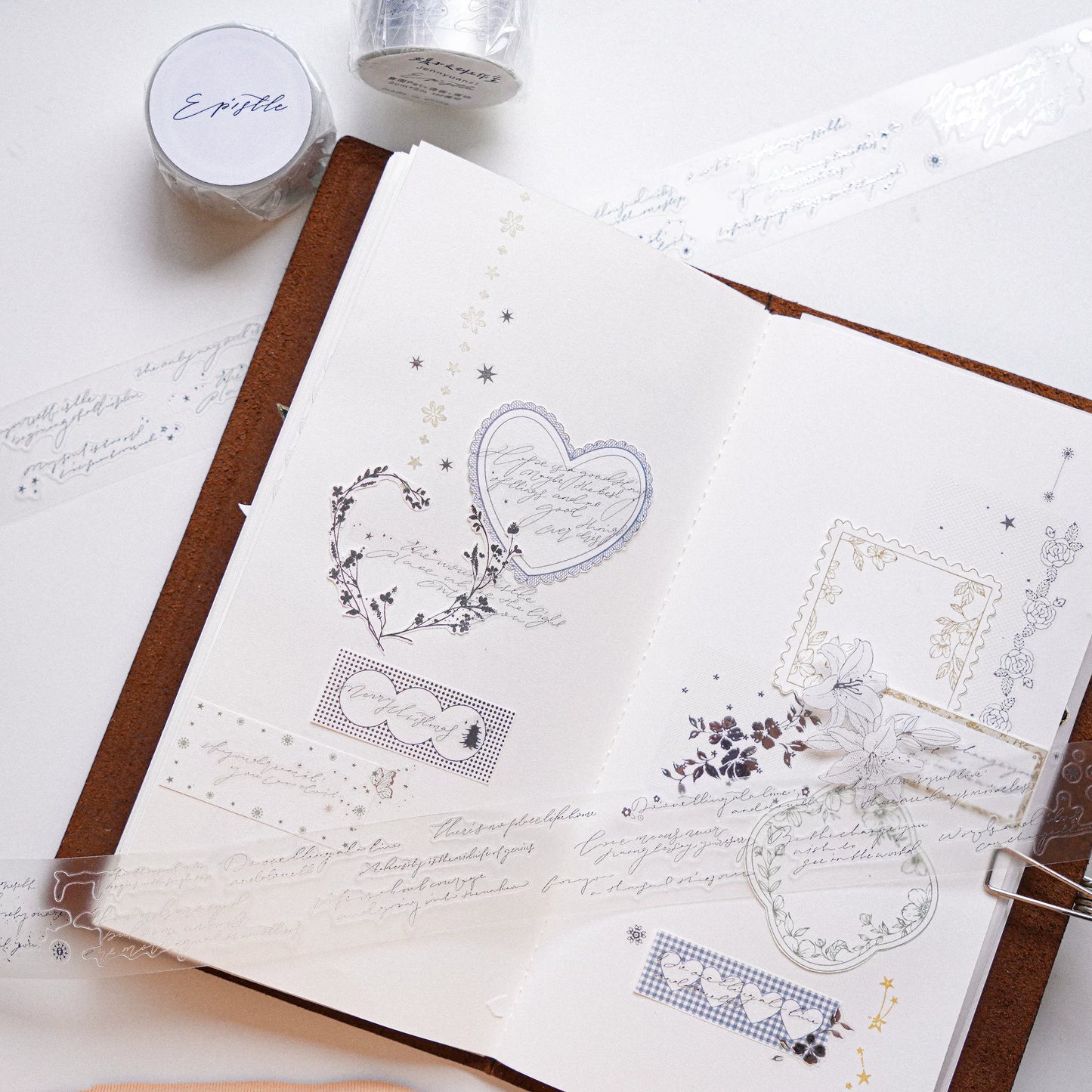 Yuanzi-Jennyuanzi【Epistle】Pre-cut English Text Hot Silver Washi PET Tape
