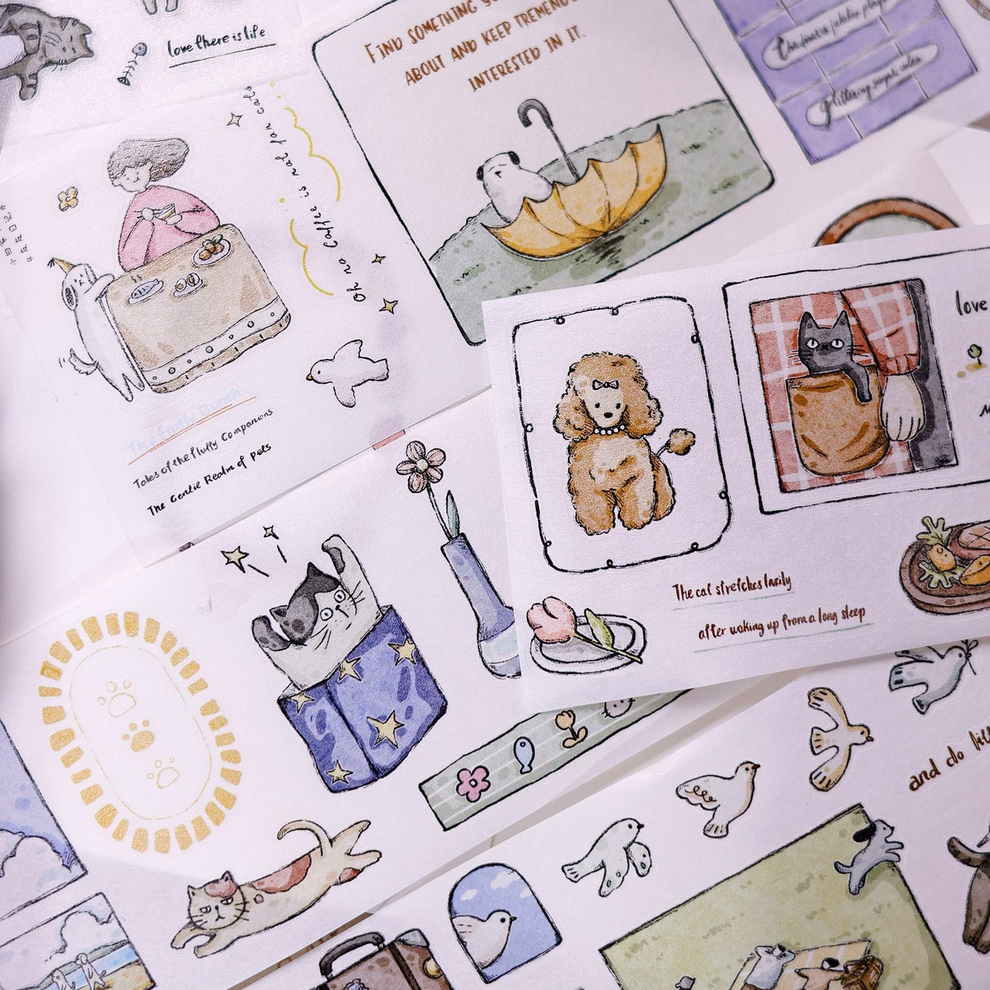 XiaoBaiJia Salt Series【Friend's Diary】Orginal Design Washi/Pet Dog and Cat Tape Light Retro Landscaping Stickers