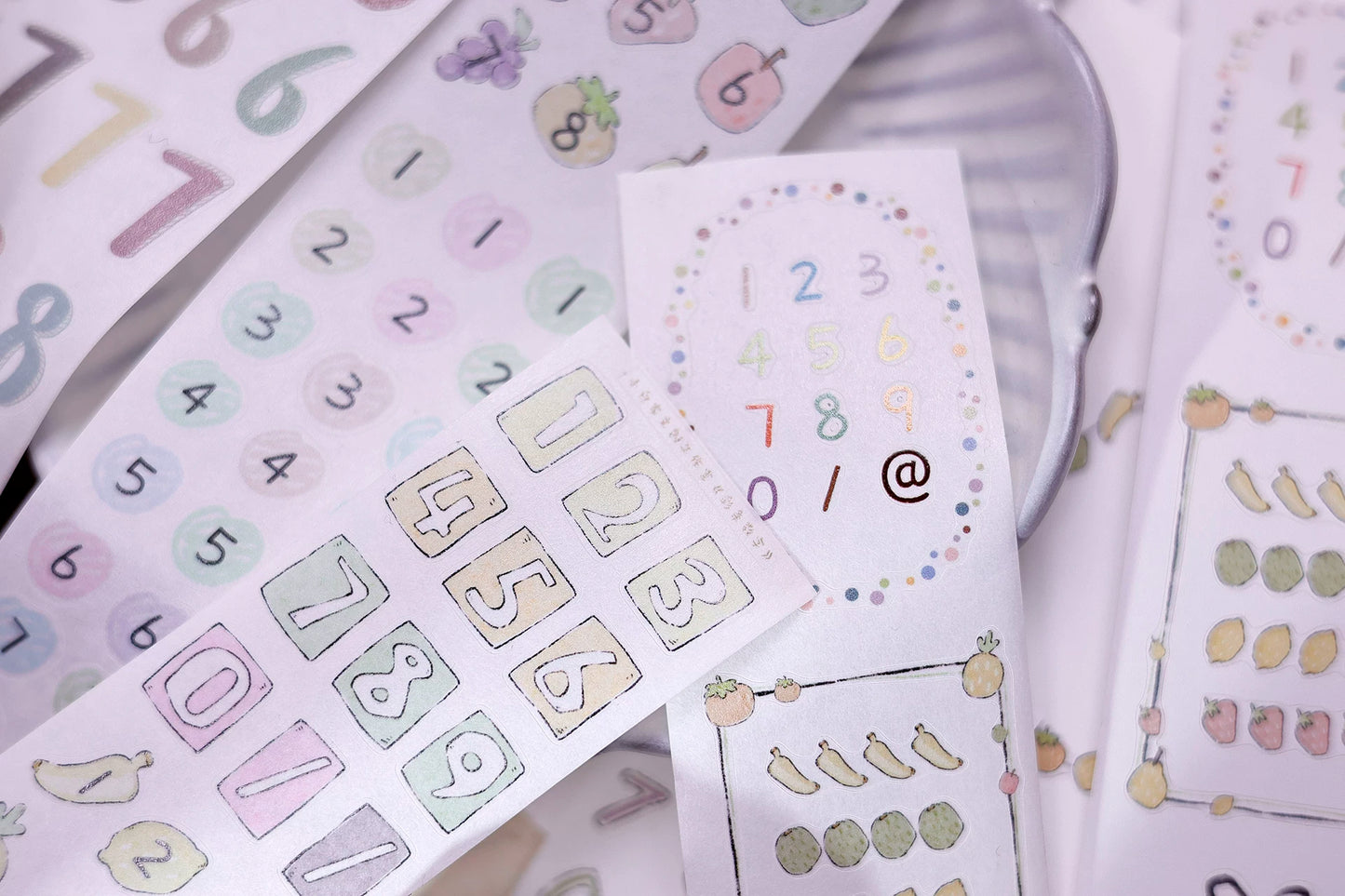 XiaoBaiJia Salt Series【Color Bar Numbers】Pre-cut Orginal Design Text Washi/Pet Tape Light Retro Stickers