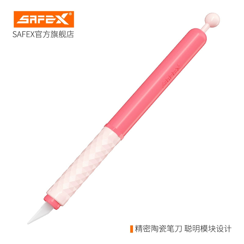 SAFEX Handheld Bookcutting Knife for Elementary School Students,Safe and Exquisite Creative Ceramic Pen Knife, High Appearance, High Quality, Portable, High Speed Rail, Durable Paper Carving and Cutting