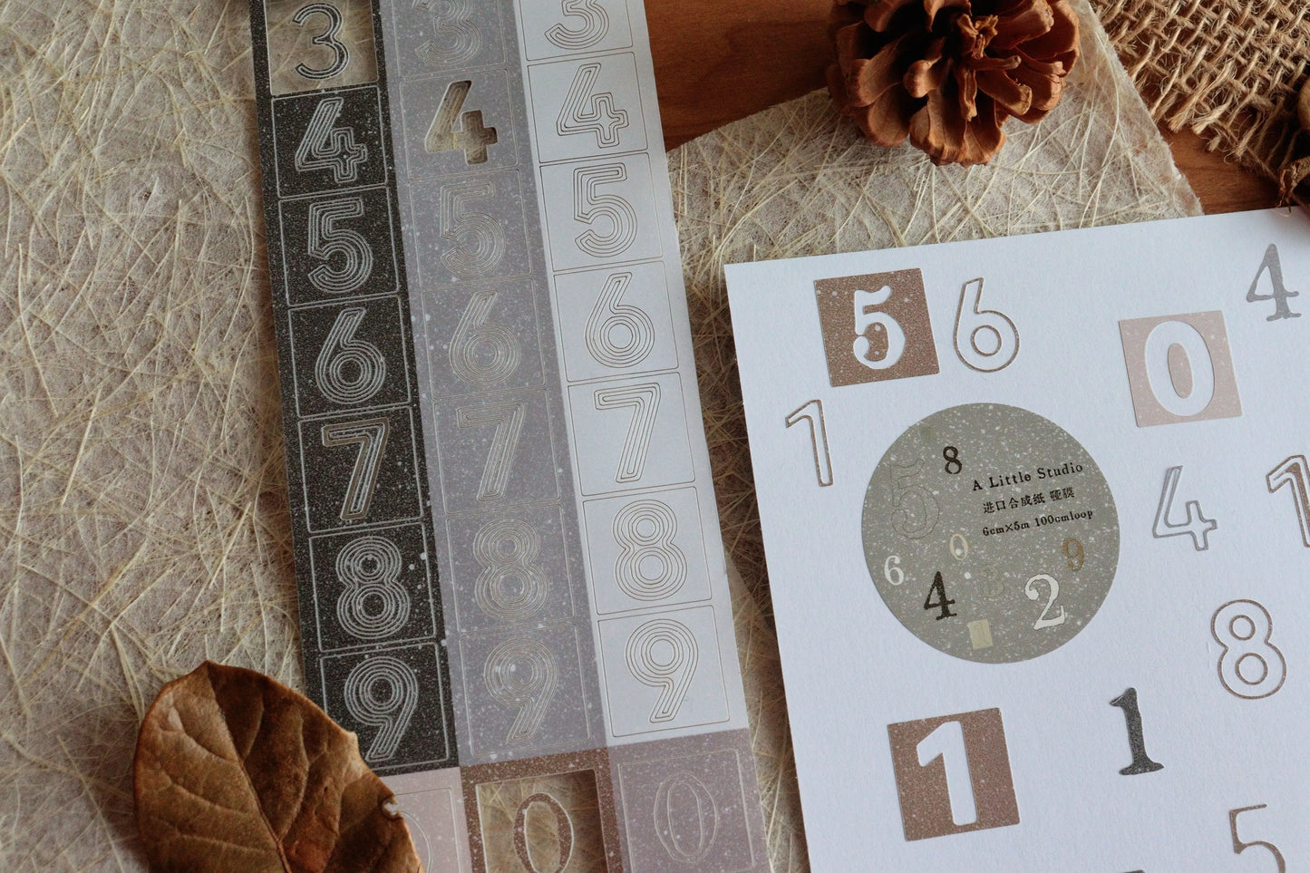 A Little Studio Vol4【Ring Number】Pre-cut Synthetic Paper Hollow Digital Pet Tape