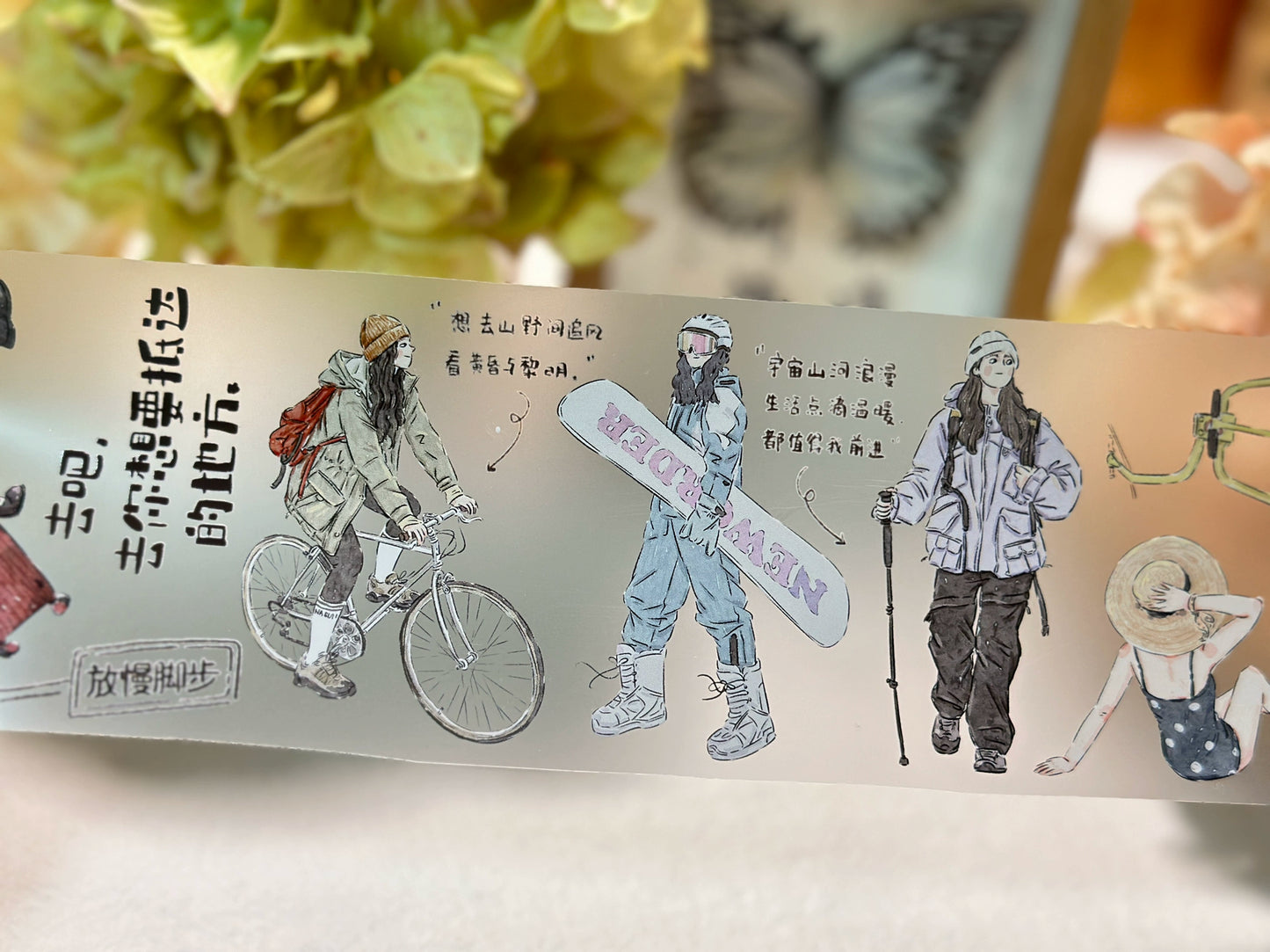 XiYue【Free Verse】Original Character Design Washi/PET Tape Stickers,for Scrapbook Supplies,Journaling,Junk Journal,Bullet Journal,Planner Stickers