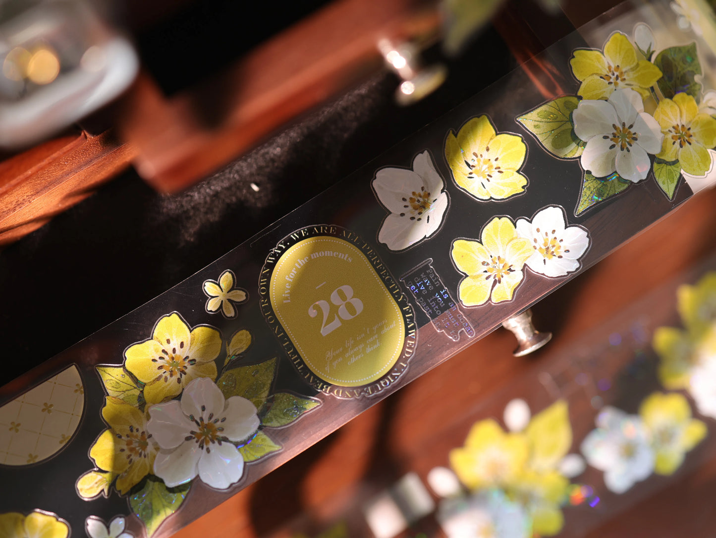 YiEr Vol17【Cream Pear Blossom】Kiss-cut Floral Washi Tape and PET Stickers