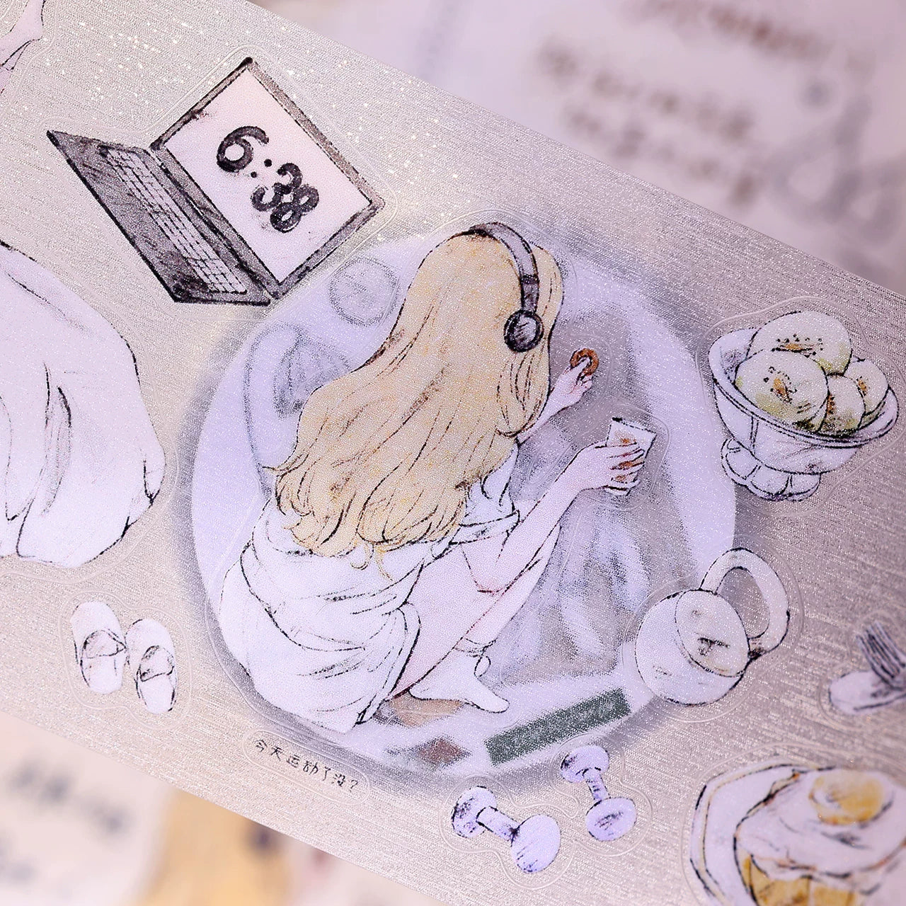 XiaoBaiJia Salt Series【A Person's Daily Routine】Pre-cut Orginal Design Washi/Pet Tape Light Retro Stickers