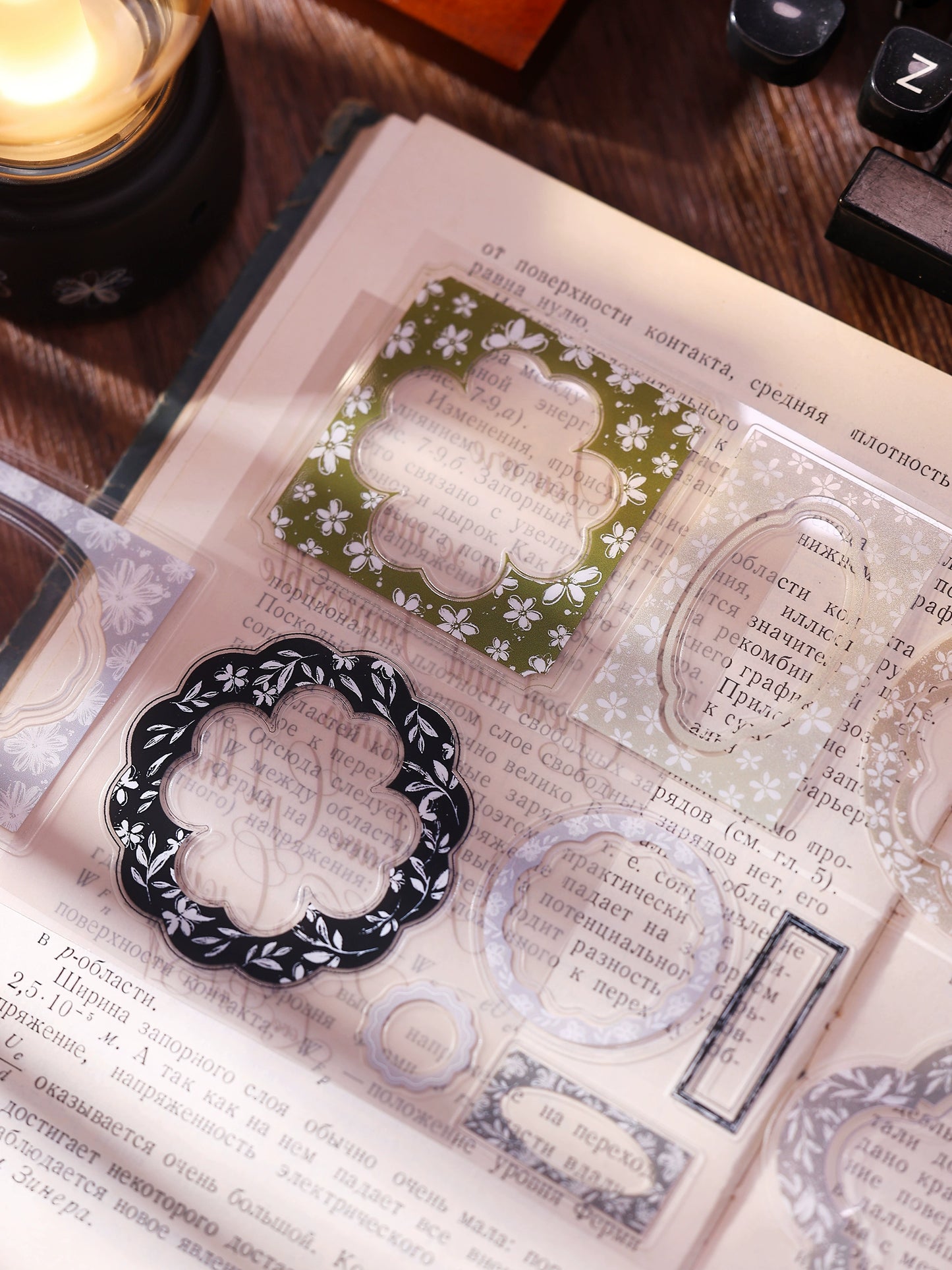 XiaoBaiJia【Flower Frame】Light Retro Orginal Design Washi Pet Tape Landscape Stickers