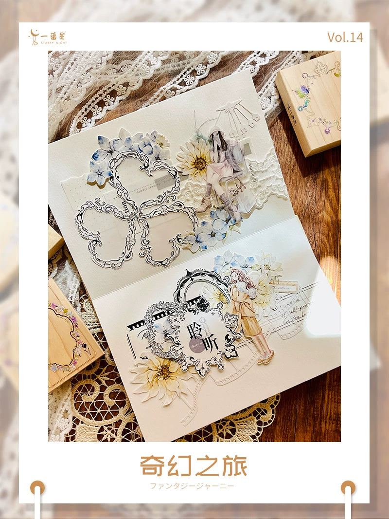 STARRY NIGHT Vol14【Fantastic Journey】Orginal Design Versatile Frame Maple Practical Frame Washi Tape Stamp