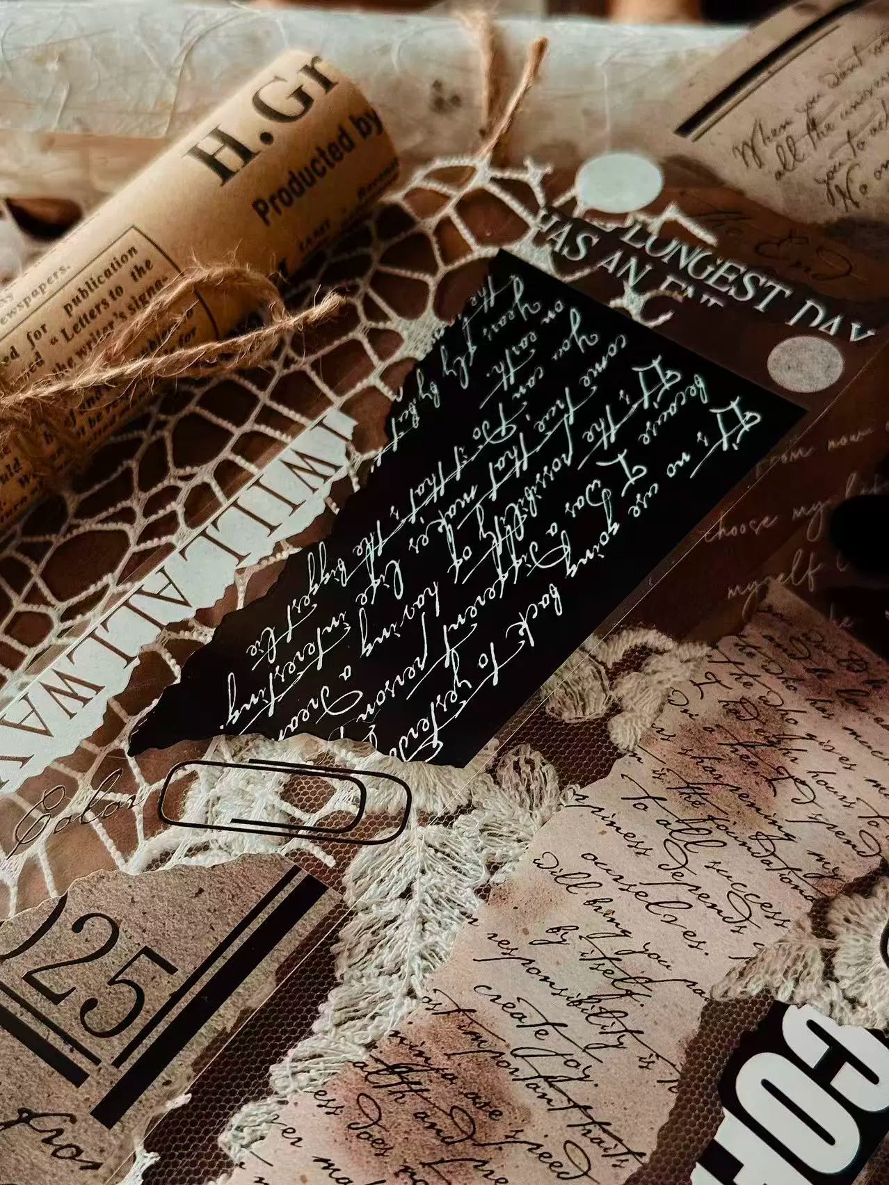 Linlanxi【Ancient Rhyme Paper Seal】Original Design Retro Broken Paper Bookkeeping Washi/Pet Tape