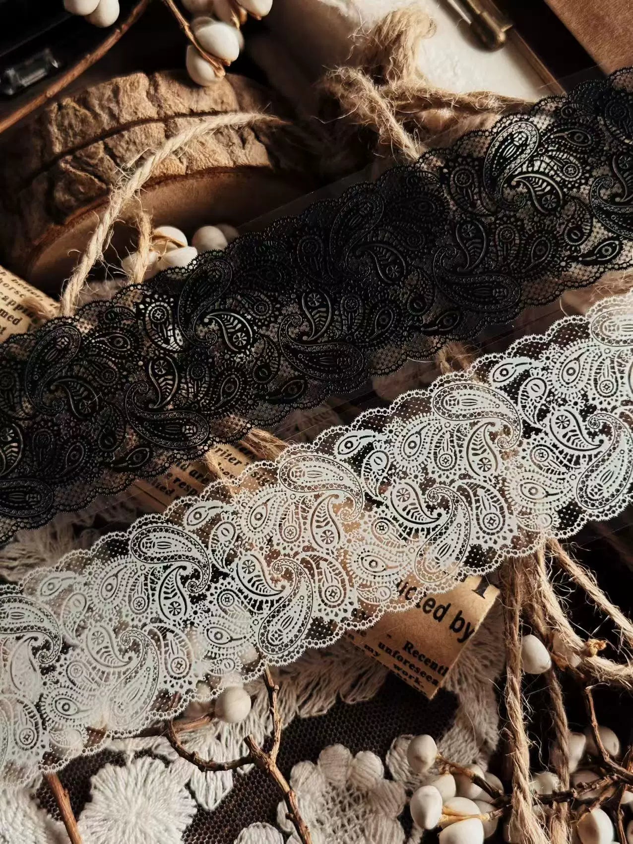 Linlanxi Vol13【Vintage Lace Trim】Original Design Retro Broken Paper Bookkeeping Washi Pet Tape