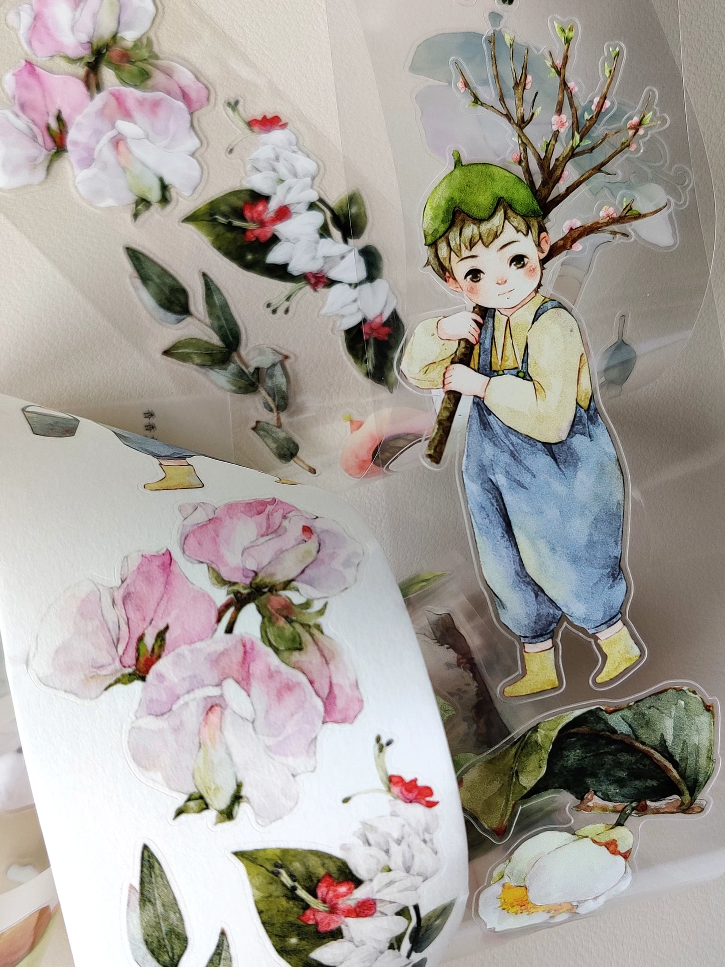 Xiangxiang Vol7【Young Gardener】Light Retro Character Scenery Orginal Design Washi Pet Tape Landscaping Stickers