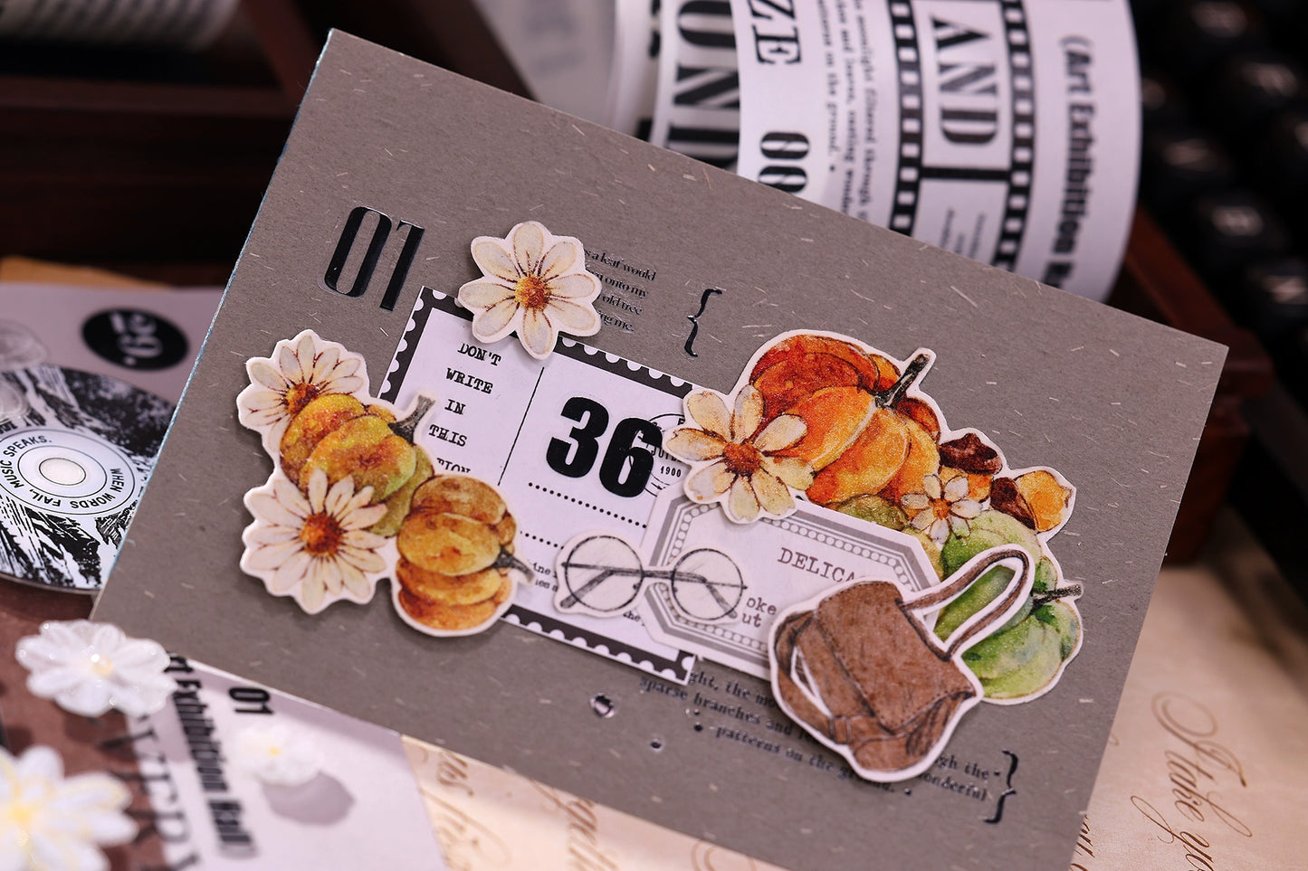 XiaoBaiJia【Paragraph】Light Retro Orginal Design Washi Pet Tape Landscape Stickers