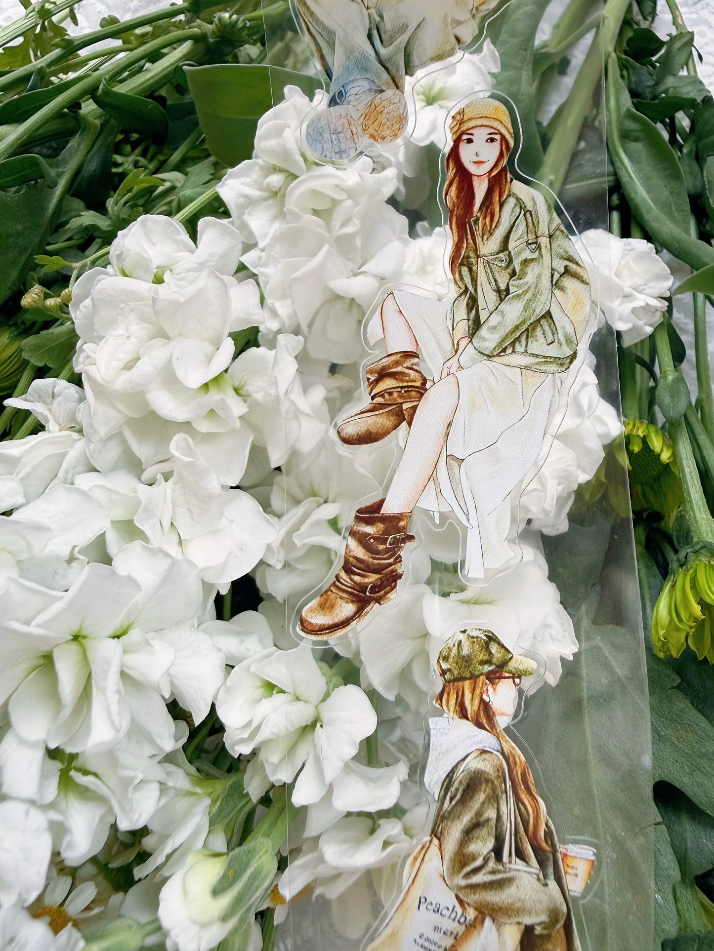 ZaoZao Vol4【XinXin】Original Design Kiss-Cut Washi PET Tape Stickers,for Scrapbook Supplies,Journaling,Junk Journal,Bullet Journal,Planner Stickers