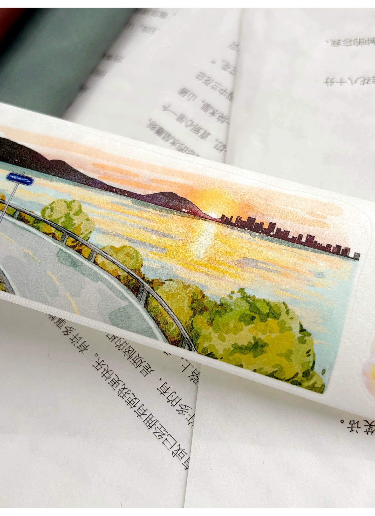 ZiYuanSu【Sunset Glow】Background Sunset Scene Pre-cut Washi/PET Tape
