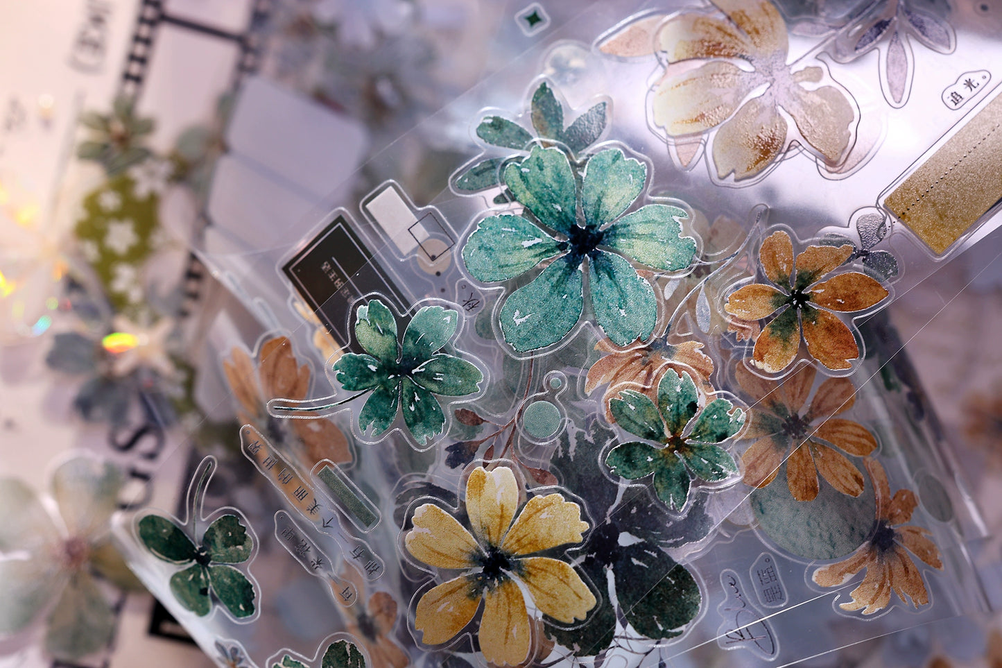 XiaoBaiJia【Green Book】Light Retro Orginal Design Washi Pet Tape Landscape Stickers