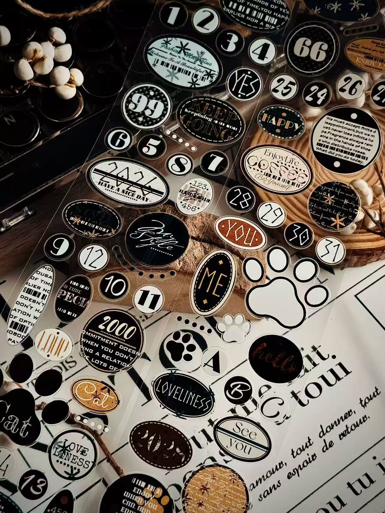 Linlanxi Vol14【Circular Label Set】Original Design Retro Exquisite Vintage Decorative Washi/Pet Tape