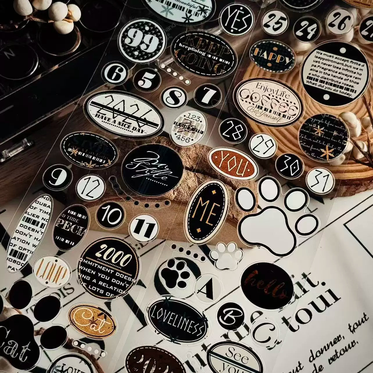Linlanxi Vol14【Circular Label Set】Original Design Retro Exquisite Vintage Decorative Washi/Pet Tape