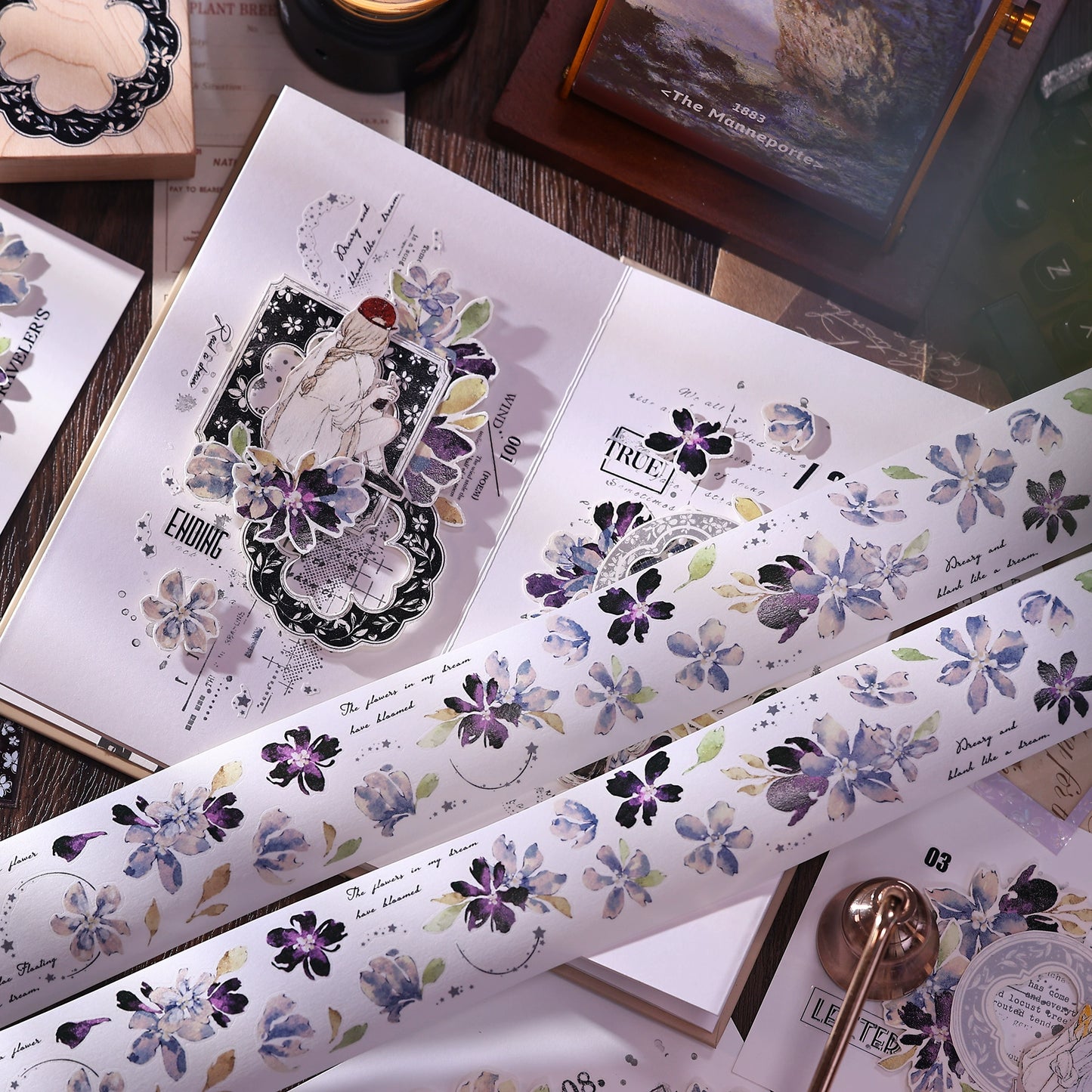 XiaoBaiJia【Dream】Light Retro Orginal Design Washi Pet Tape Landscape Stickers