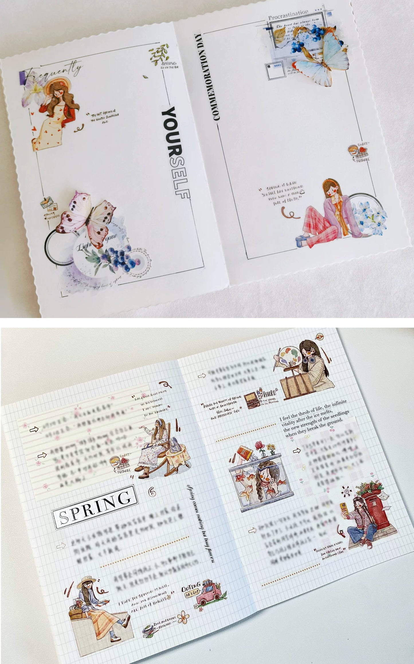 XingXing Vol7【Wandering Leisurely and Leisurely】 Pre-cut Salt based Spring Daily Light Retro Washi PET Tape