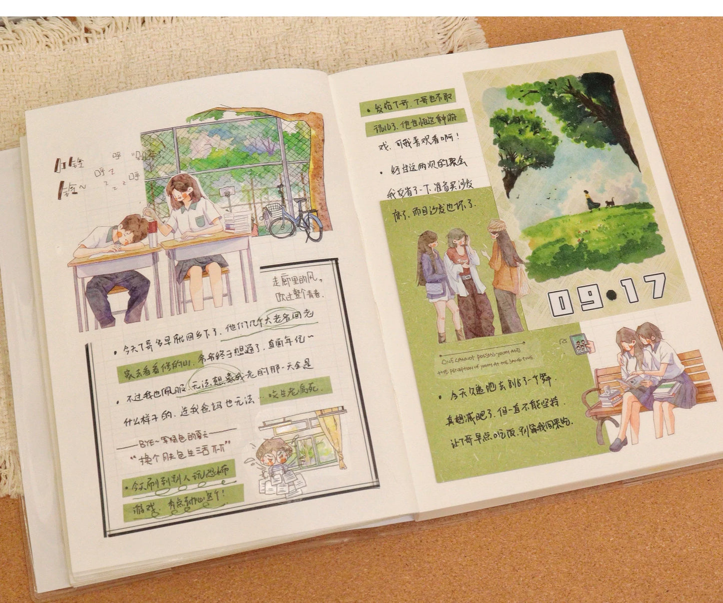 XingXing【Memoir】 Pre-cut Light Retro Campus Youth Washi/PET Tape