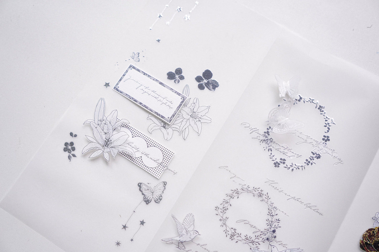 Yuanzi-Jennyuanzi【Epistle】Pre-cut English Text Hot Silver Washi PET Tape