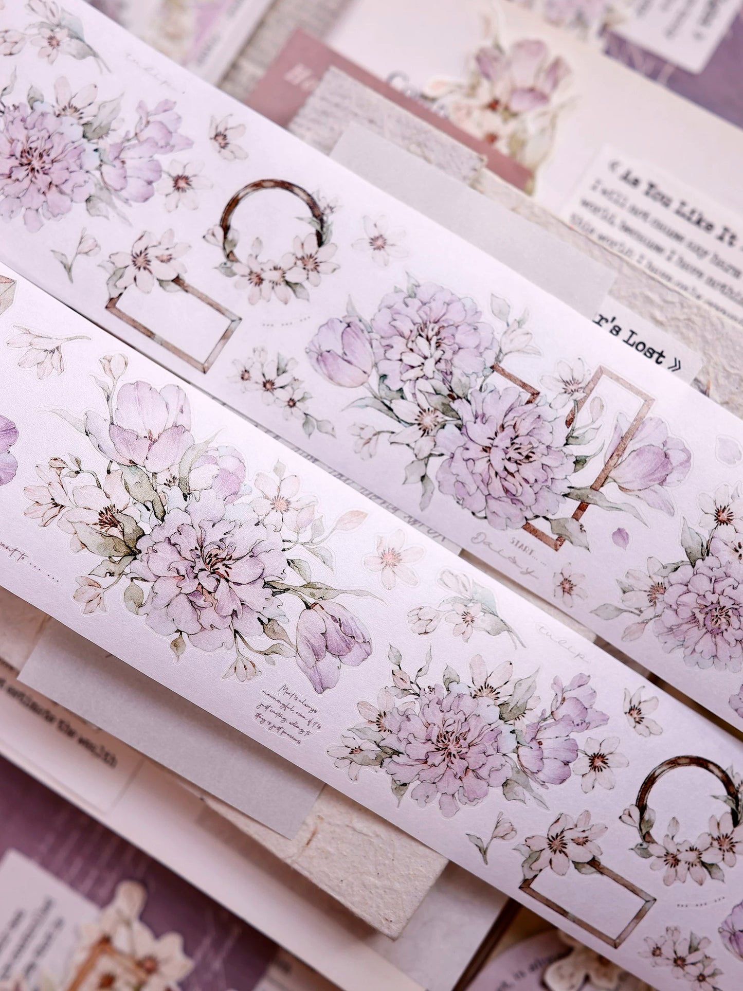 XiaoBaiJia Salt Series【Smoky Purple】Pre-cut Orginal Design Washi/Pet Tape Light Retro Stickers