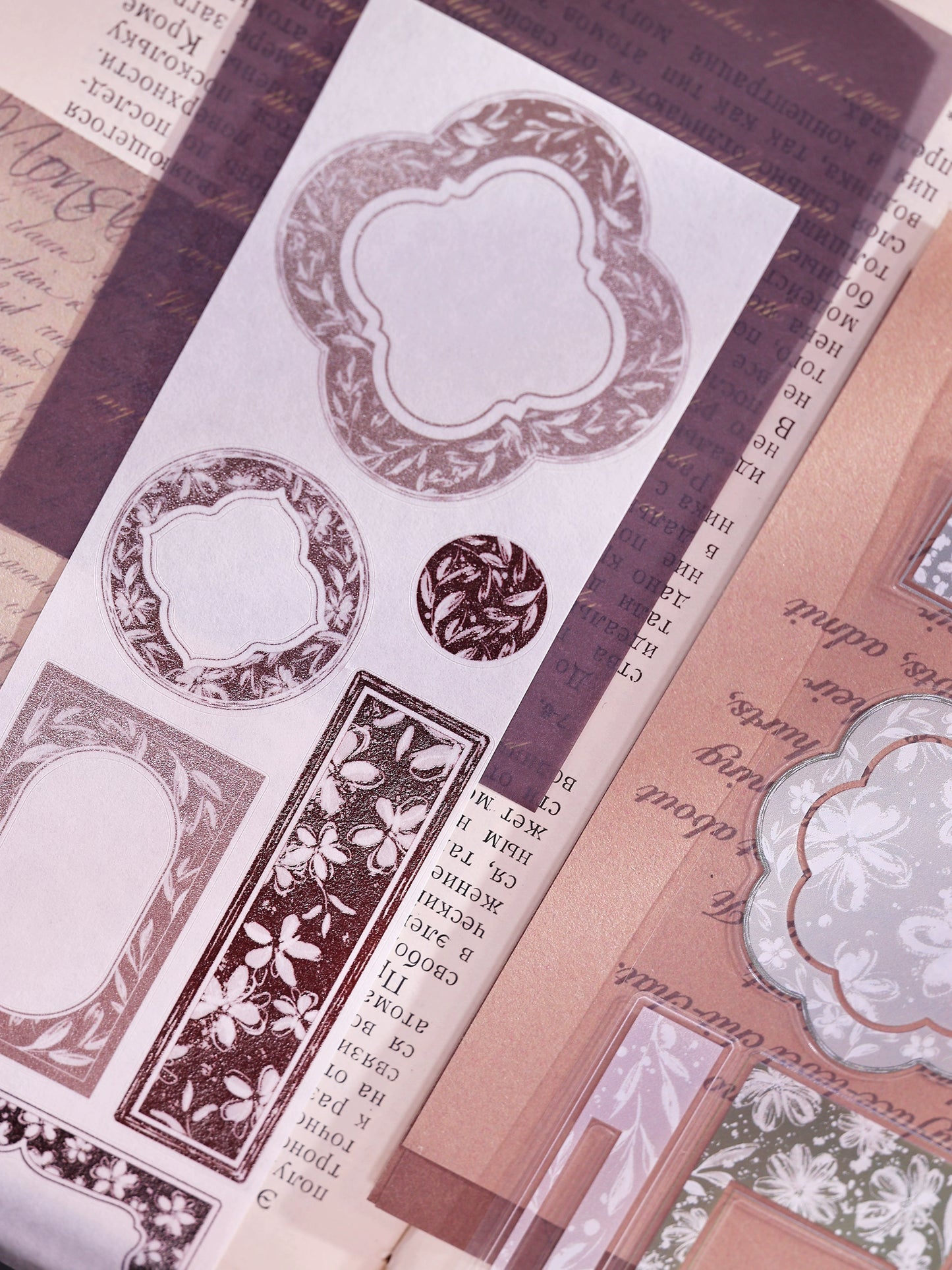 XiaoBaiJia【Flower Frame】Light Retro Orginal Design Washi Pet Tape Landscape Stickers