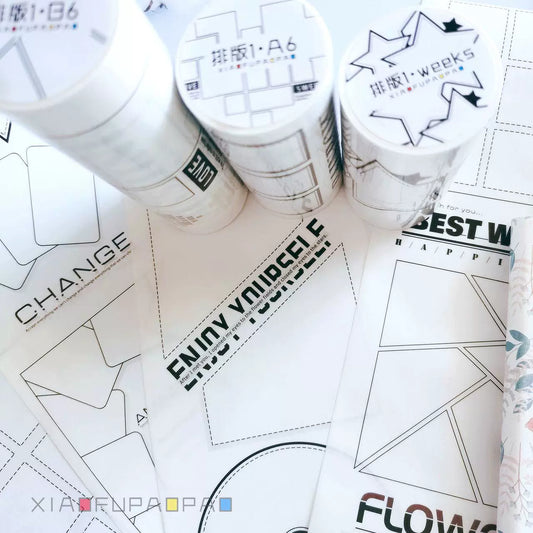 Small Floating Bubble Typesetting1 Washi Tape Basic Lazy Border Frame Suitable for A6/B6