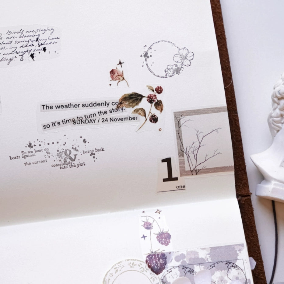 Yuanzi Vol7【Text Primer Series】Upgraded Rubber Retro Maple Stamp for Washi Tape