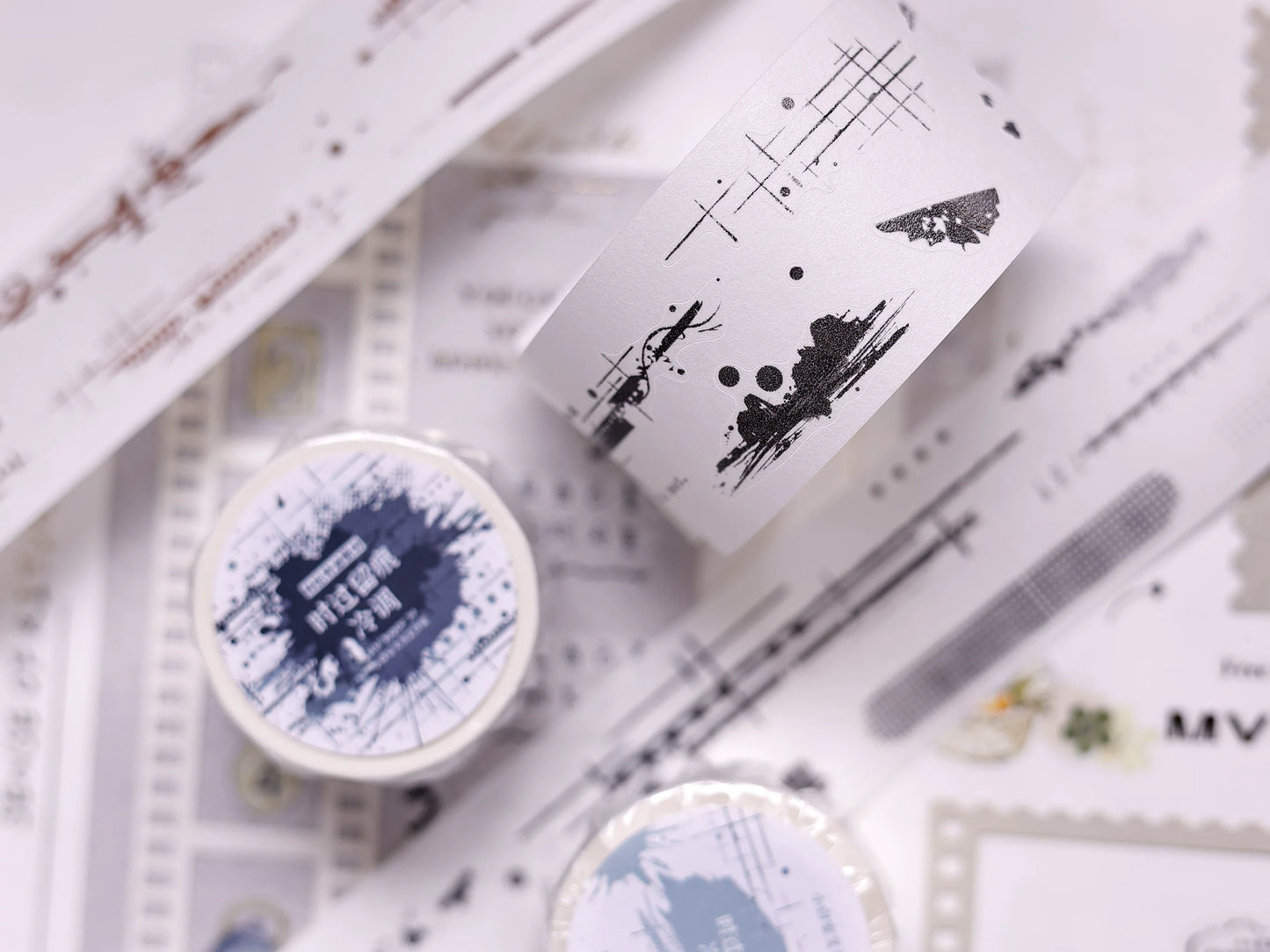 XiaoBaiJia Salt Series【Time Passes and Leaves Traces】Pre-cut Orginal Design Backgroud Washi/Pet Tape Light Retro Stickers