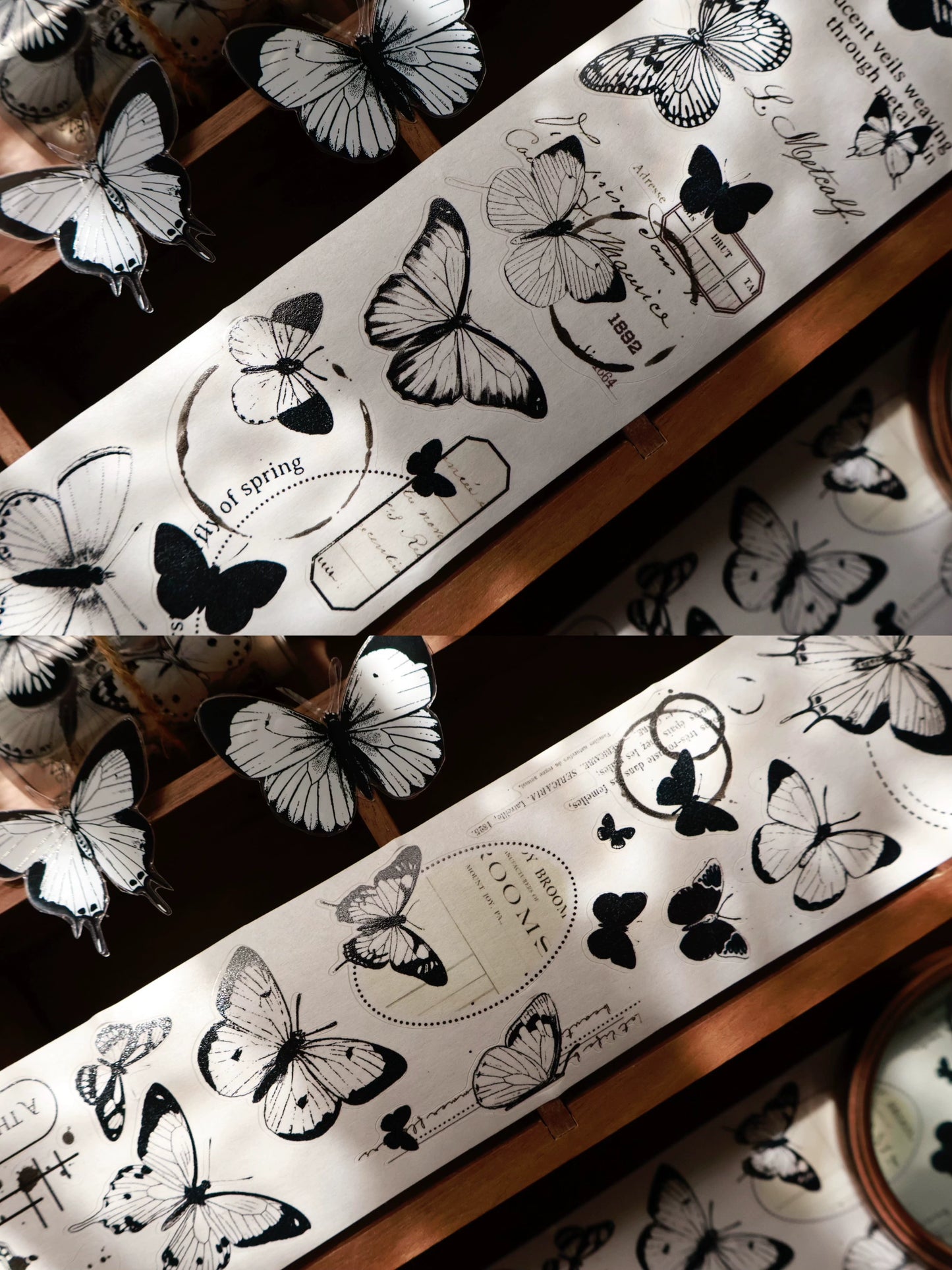 YiEr Vol15【Butterfly Habitat】Orginal Design Pre-cut Washi/Pet Floral Tape Light Retro Landscaping Stickers