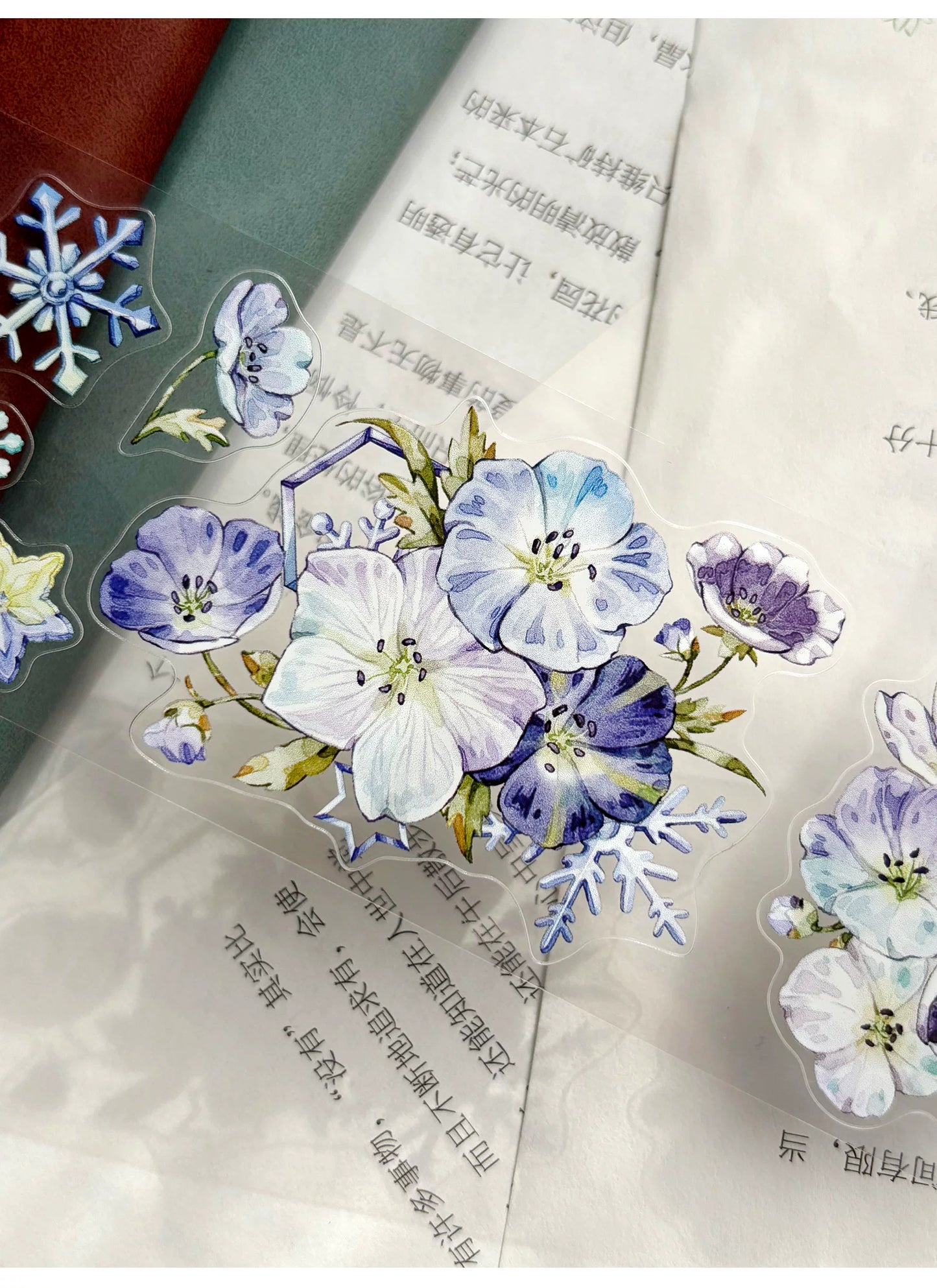 ZiYuanSu Vol15【Baby Blue Eyes】Follower Background Scene Kiss-cut Floral Washi Tape and PET Stickers